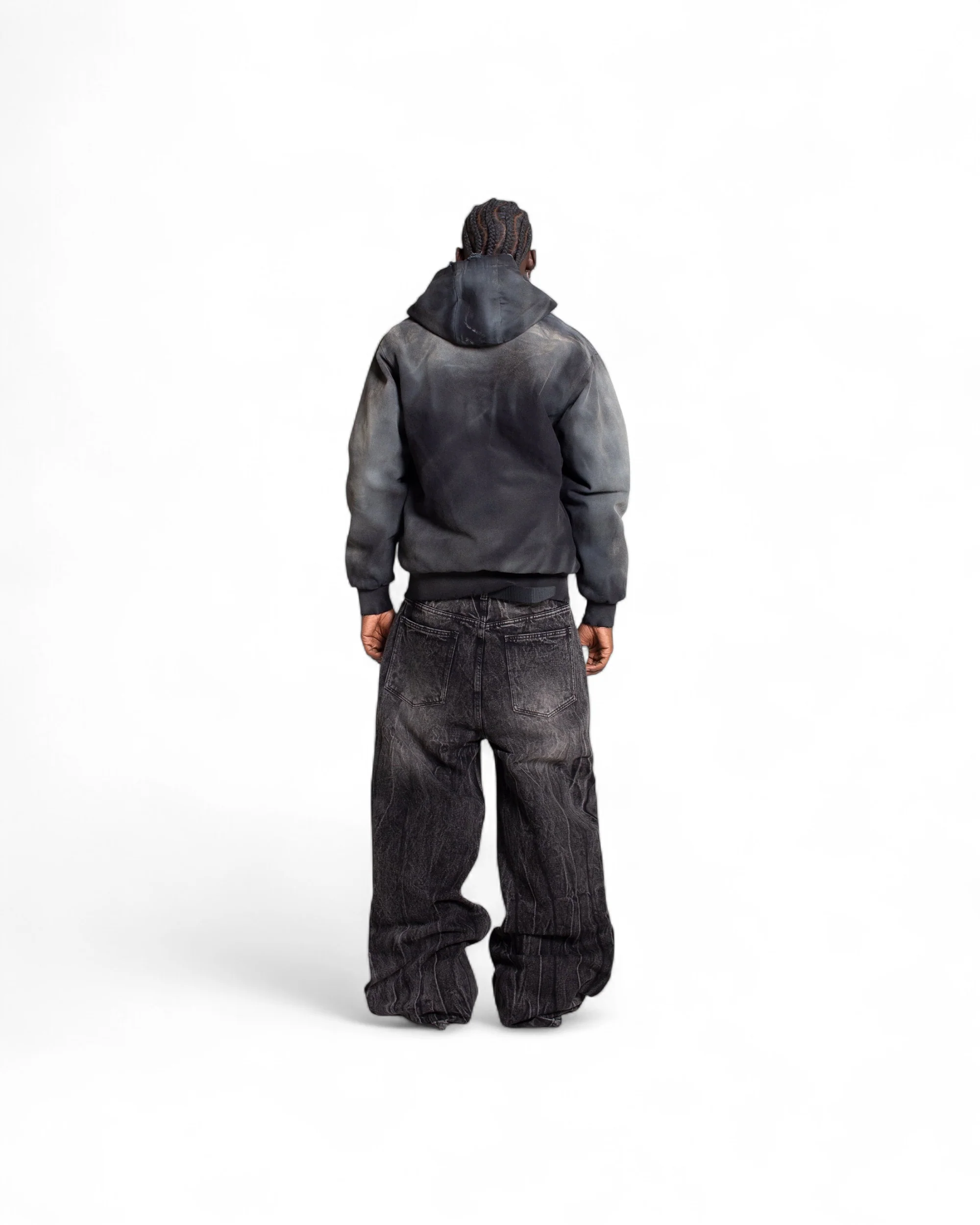 MUD WASHED BLACK CANVAS WORK JACKET - Image 4