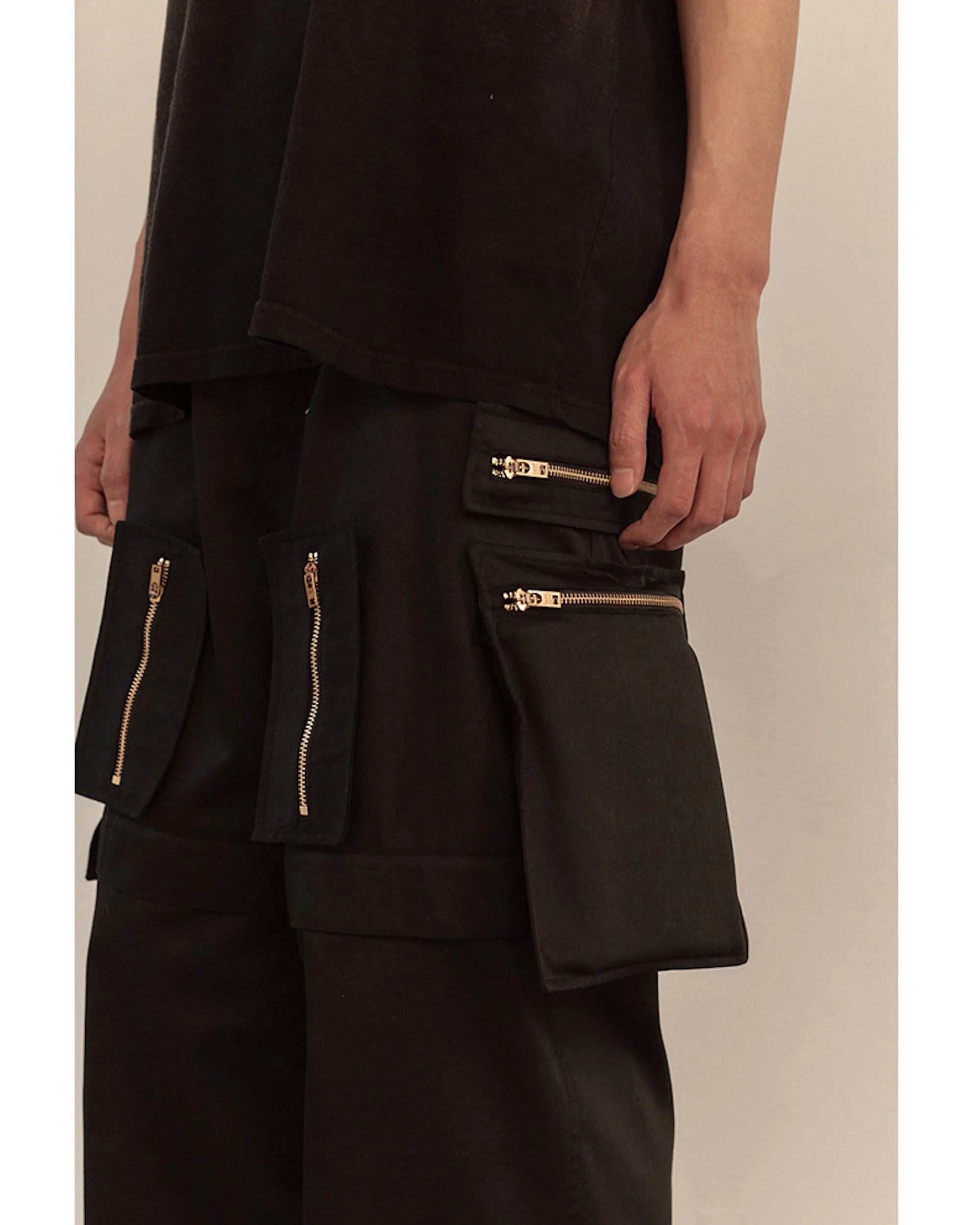 MULTI ZIP POCKET PANTS / BLACK - Image 19