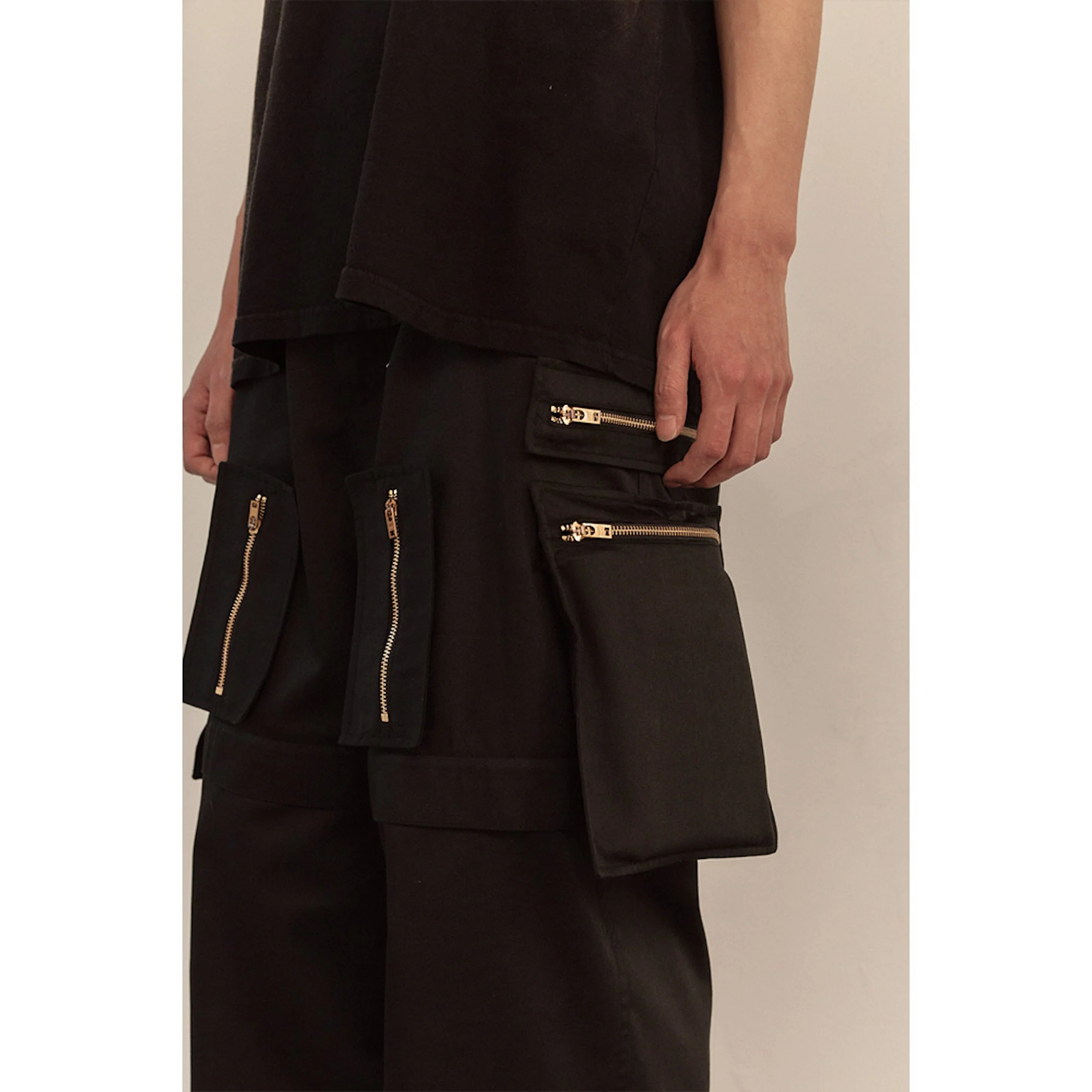 MULTI ZIP POCKET PANTS / BLACK - Image 49