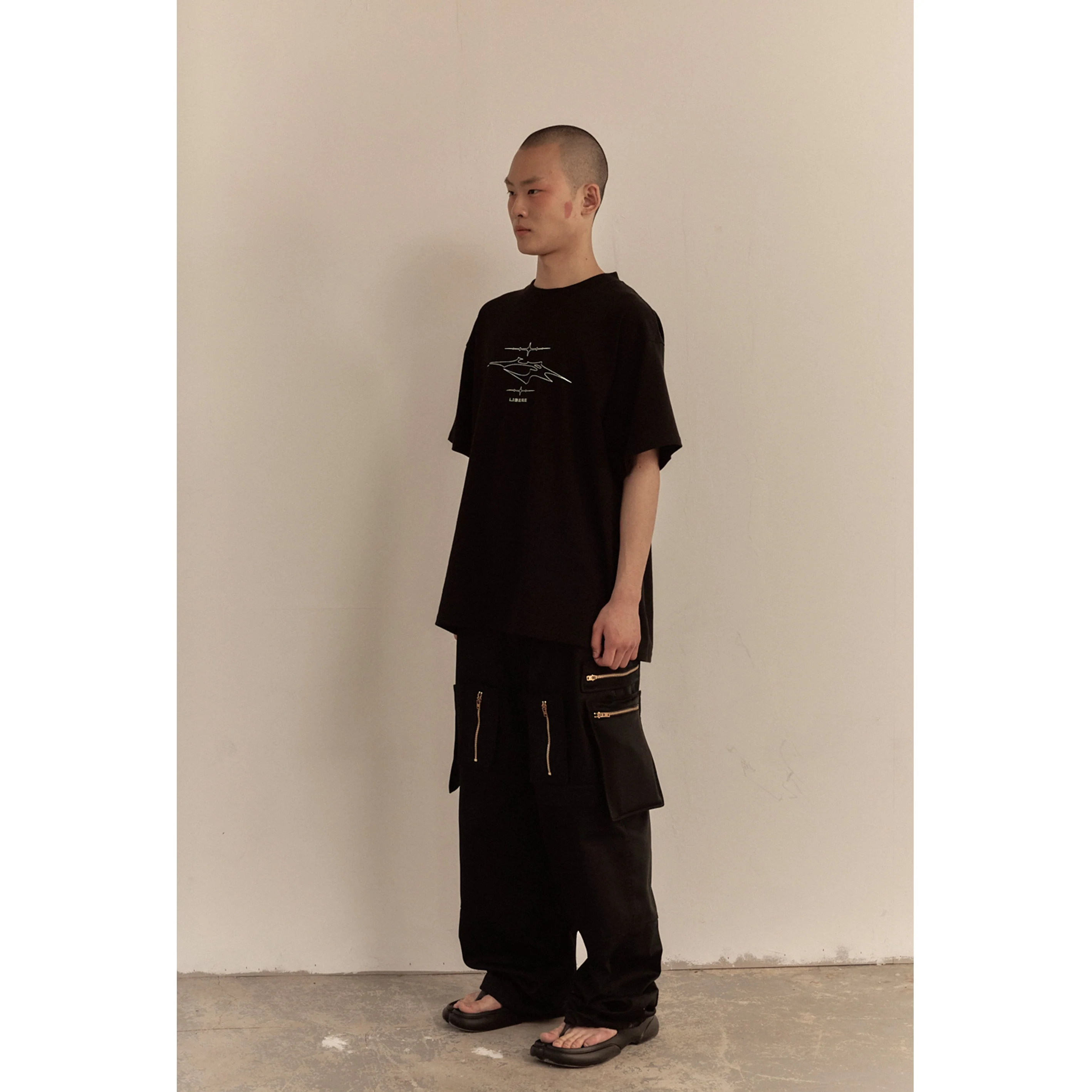 MULTI ZIP POCKET PANTS / BLACK - Image 76