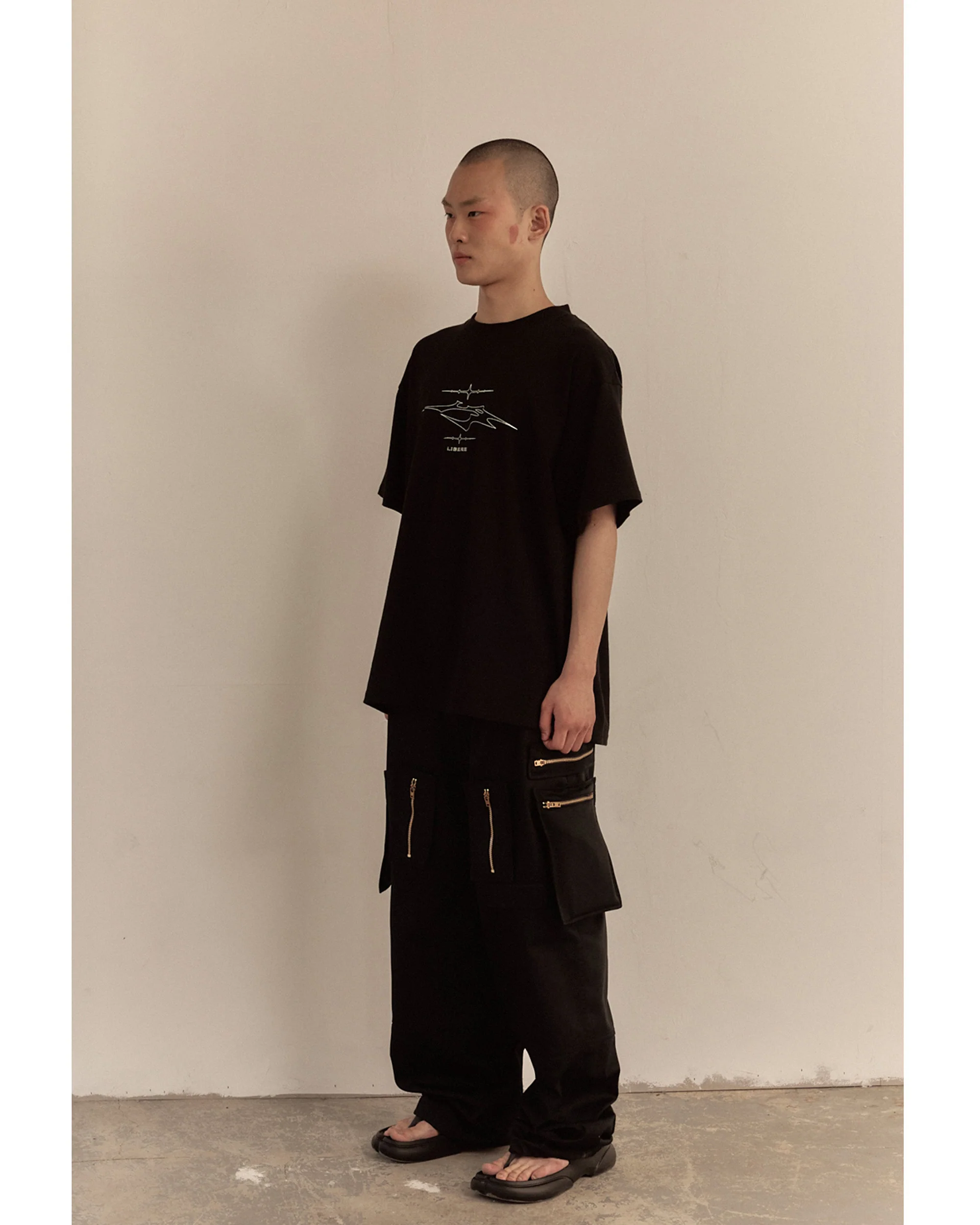 MULTI ZIP POCKET PANTS / BLACK - Image 8