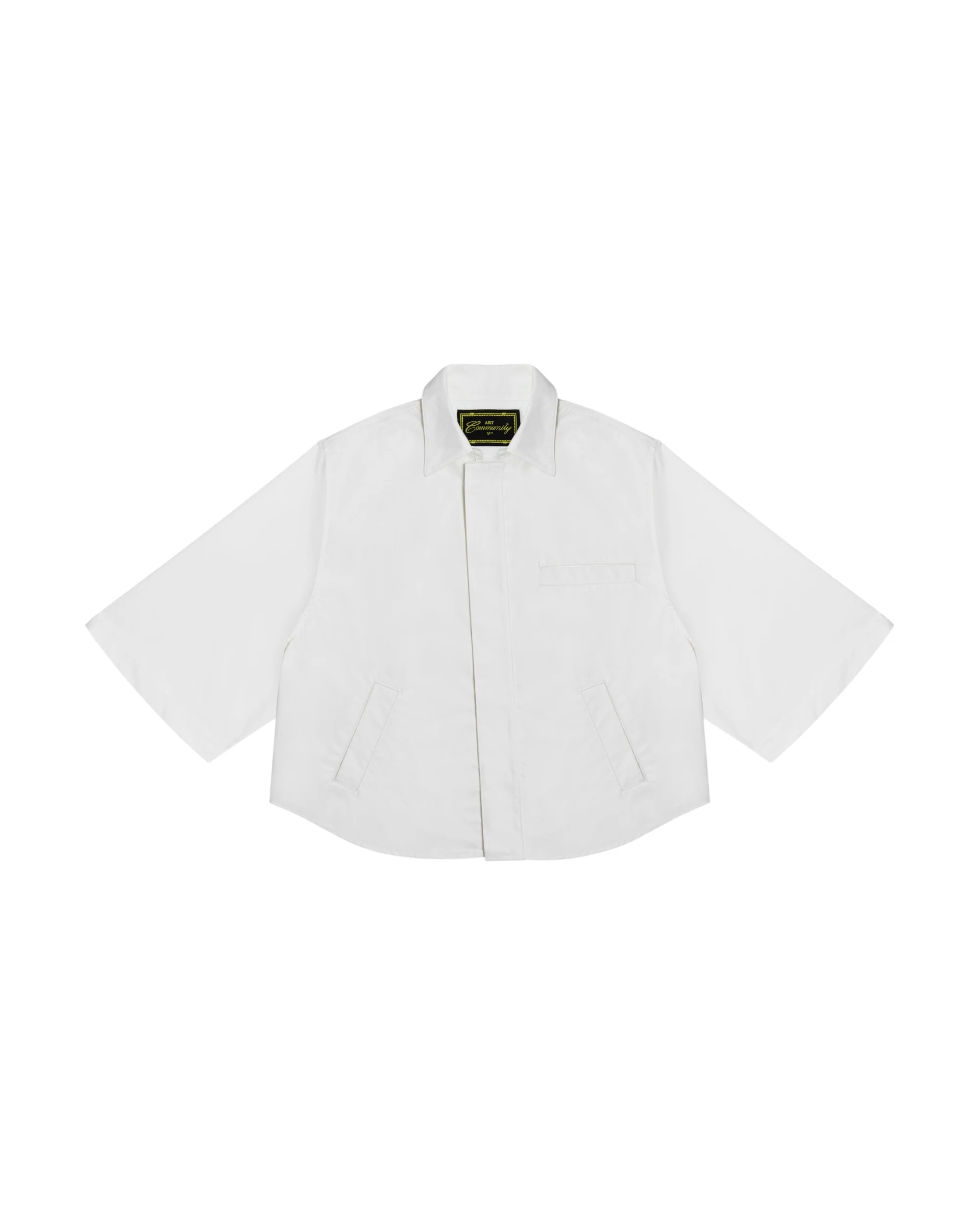 Natural Japanese Poplin 3/4 Button-Up