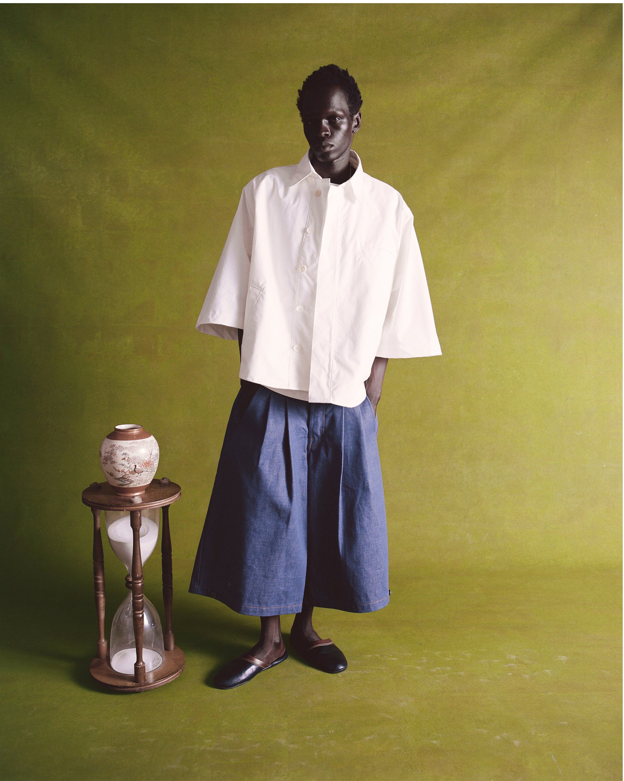 Natural Japanese Poplin 3/4 Button-Up - Image 10