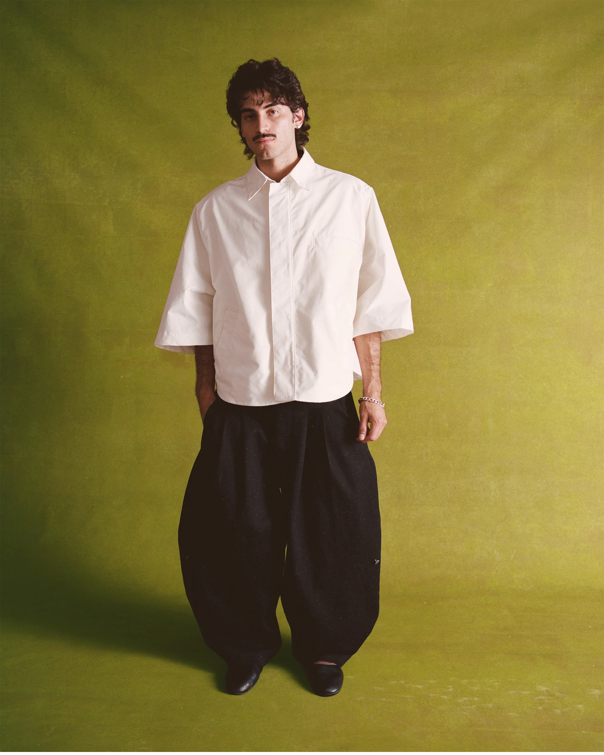 Natural Japanese Poplin 3/4 Button-Up - Image 12
