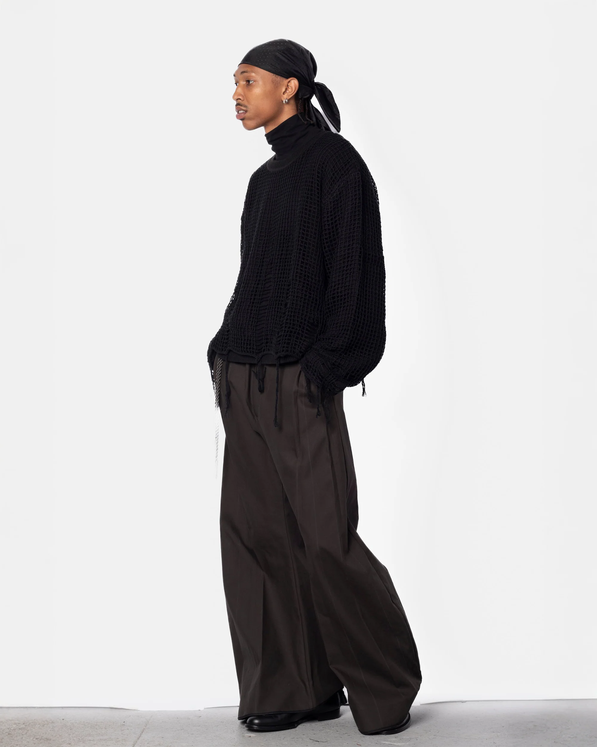 Netted Sweater - Black - Image 4