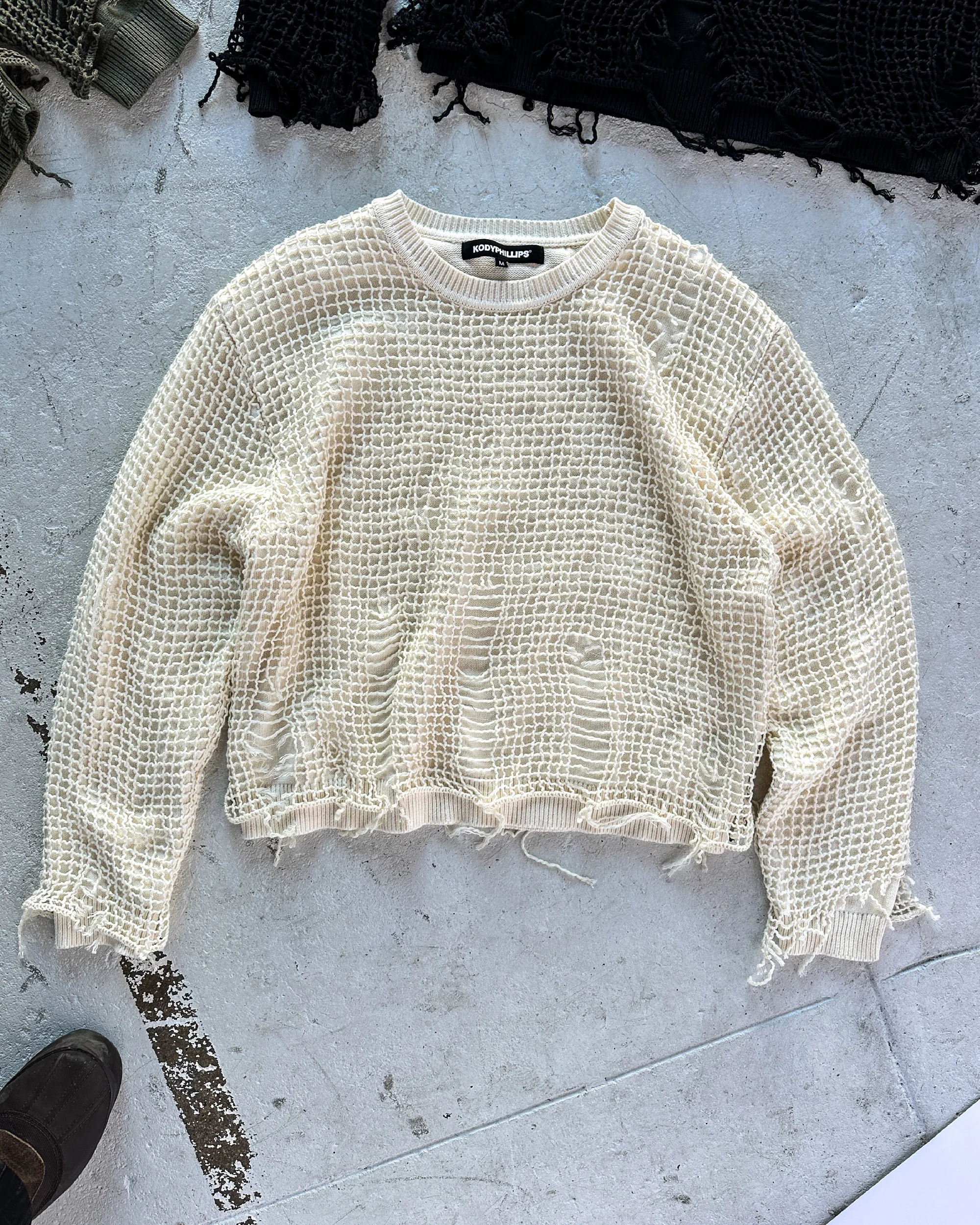 Netted Sweater CREAM - Image 2