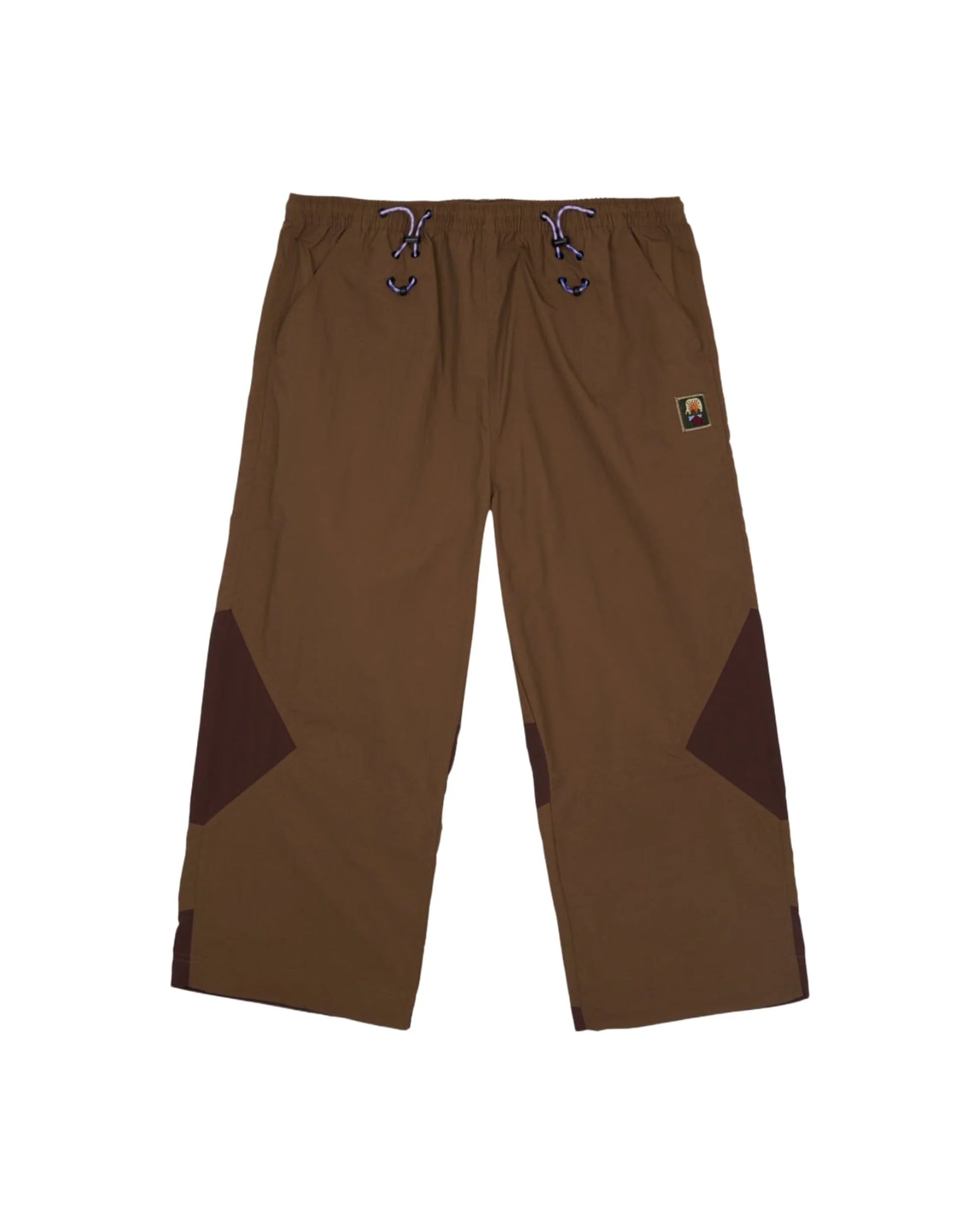 Nylon Paneled Climbing Capri - Brown
