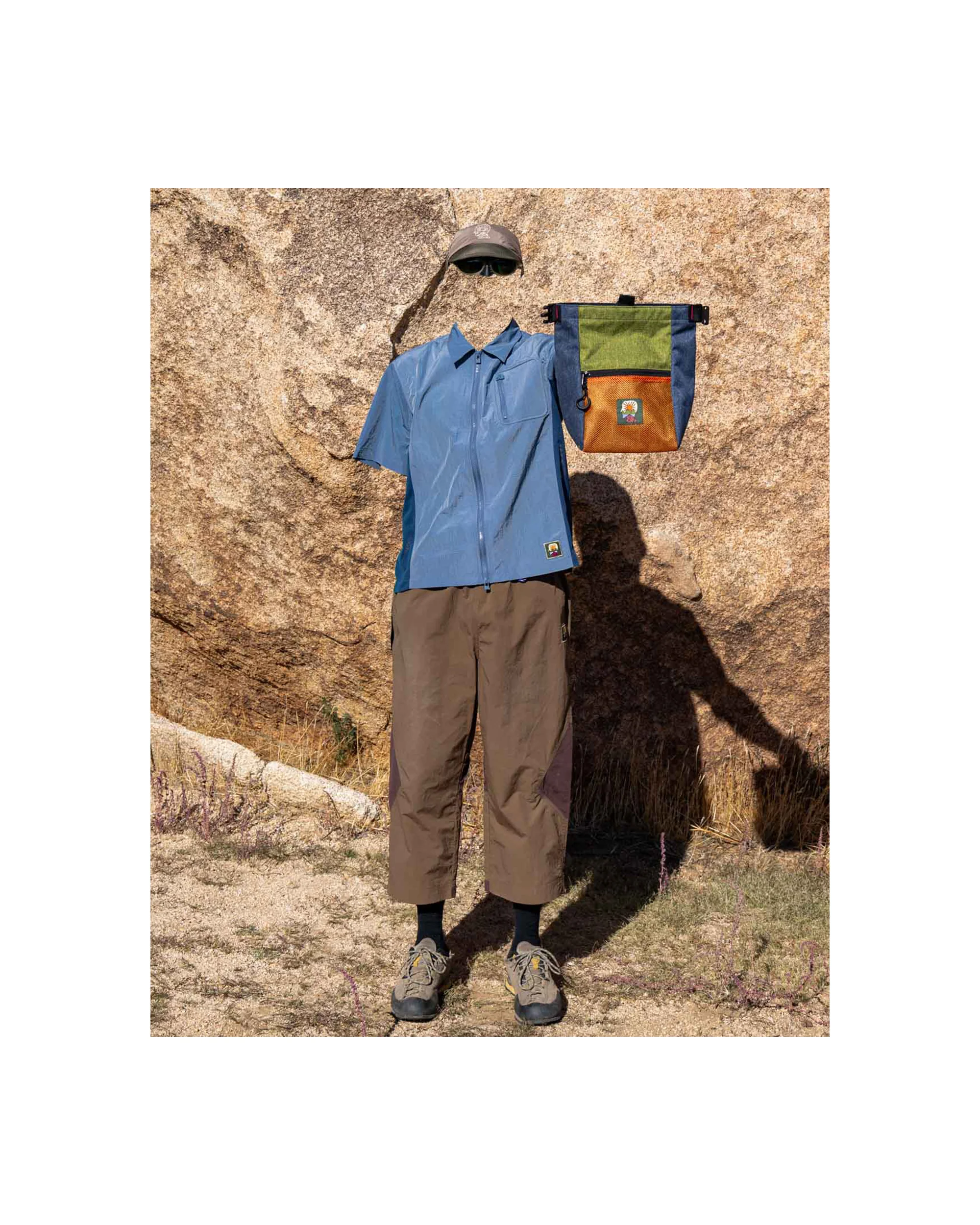 Nylon Paneled Climbing Capri - Brown - Image 4