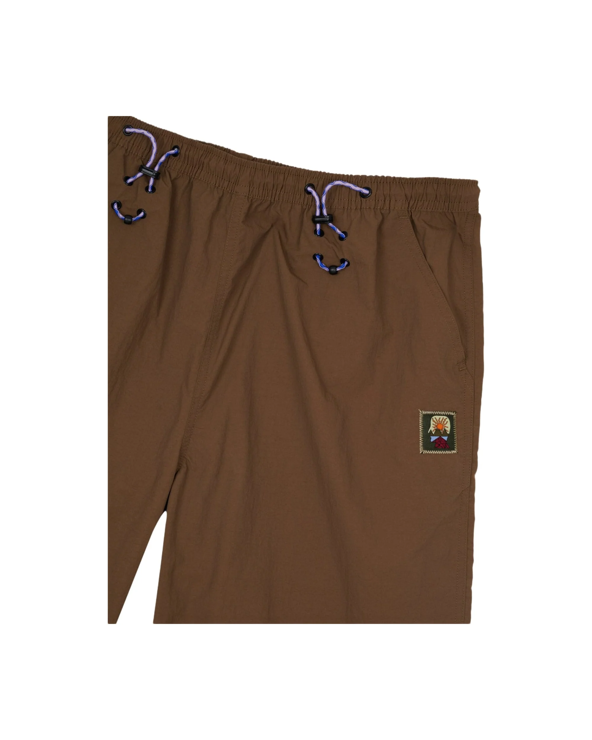Nylon Paneled Climbing Capri - Brown - Image 5