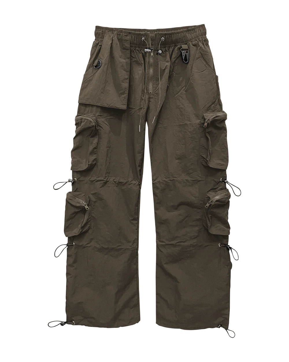 Nylon Parachute Pants- BROWN