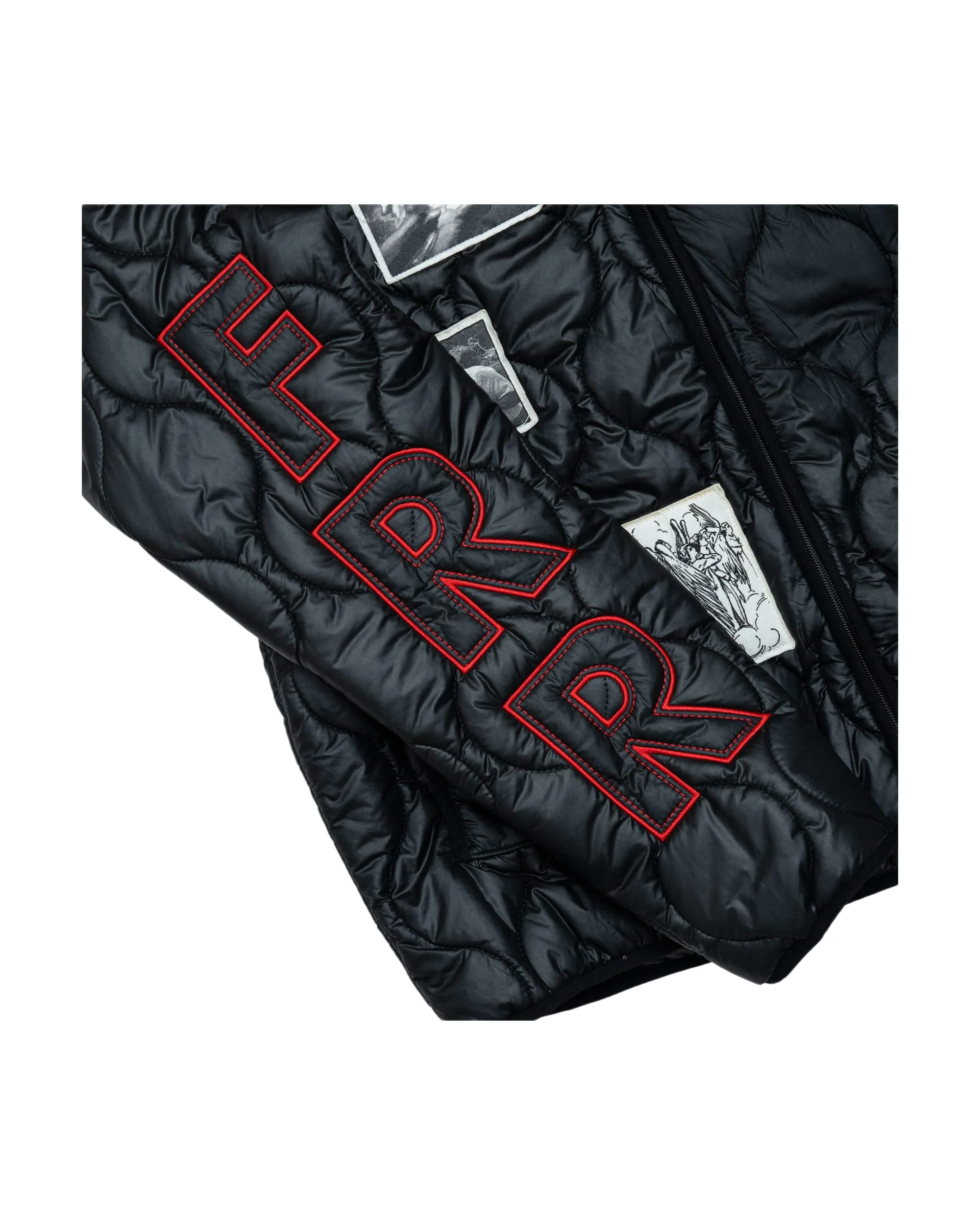 Nylon Quilted Zip-Up Jacket - Black - Image 3