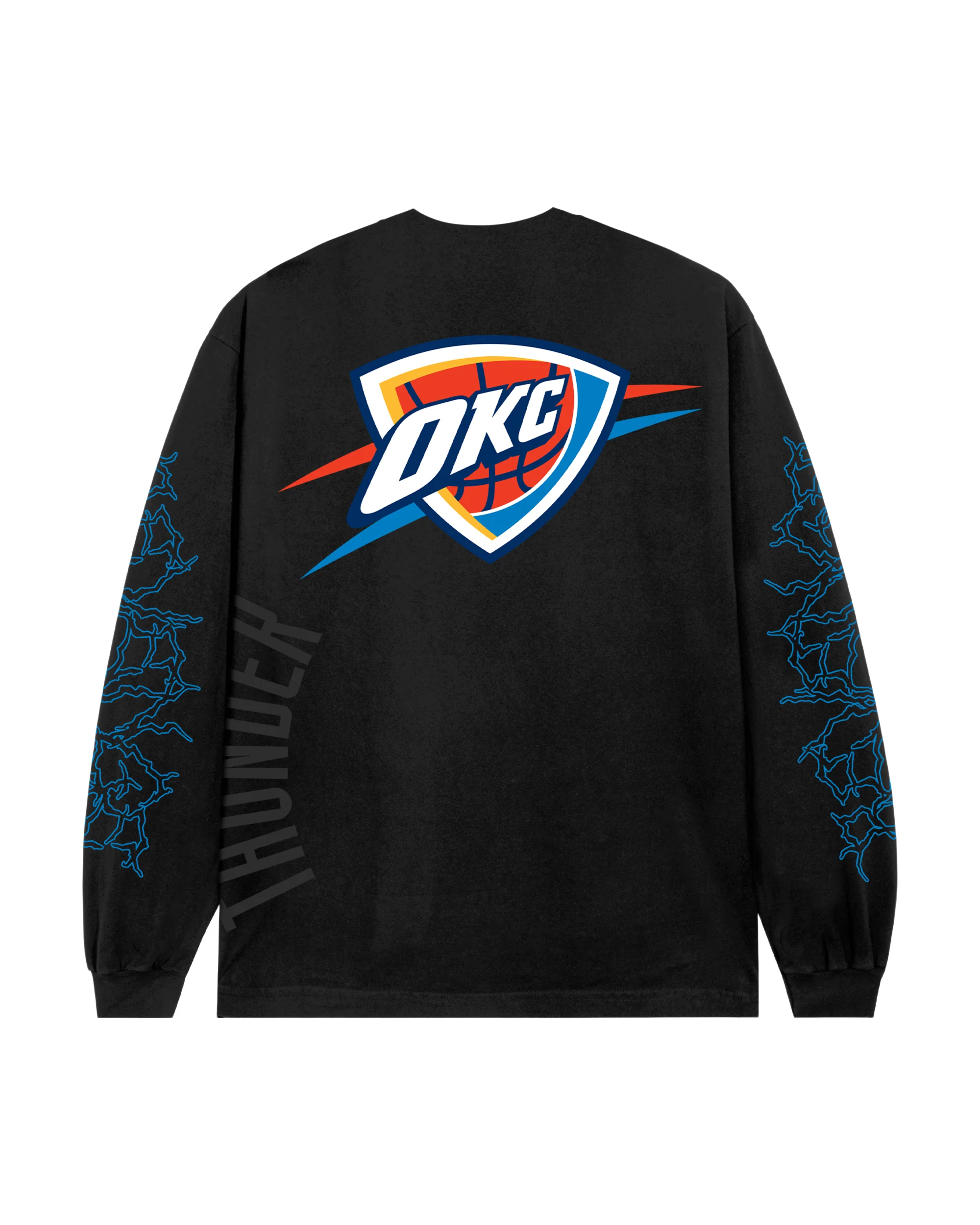 OKC THUNDER LIGHTNING LOGO LONG SLEEVE BLACK - Image 2