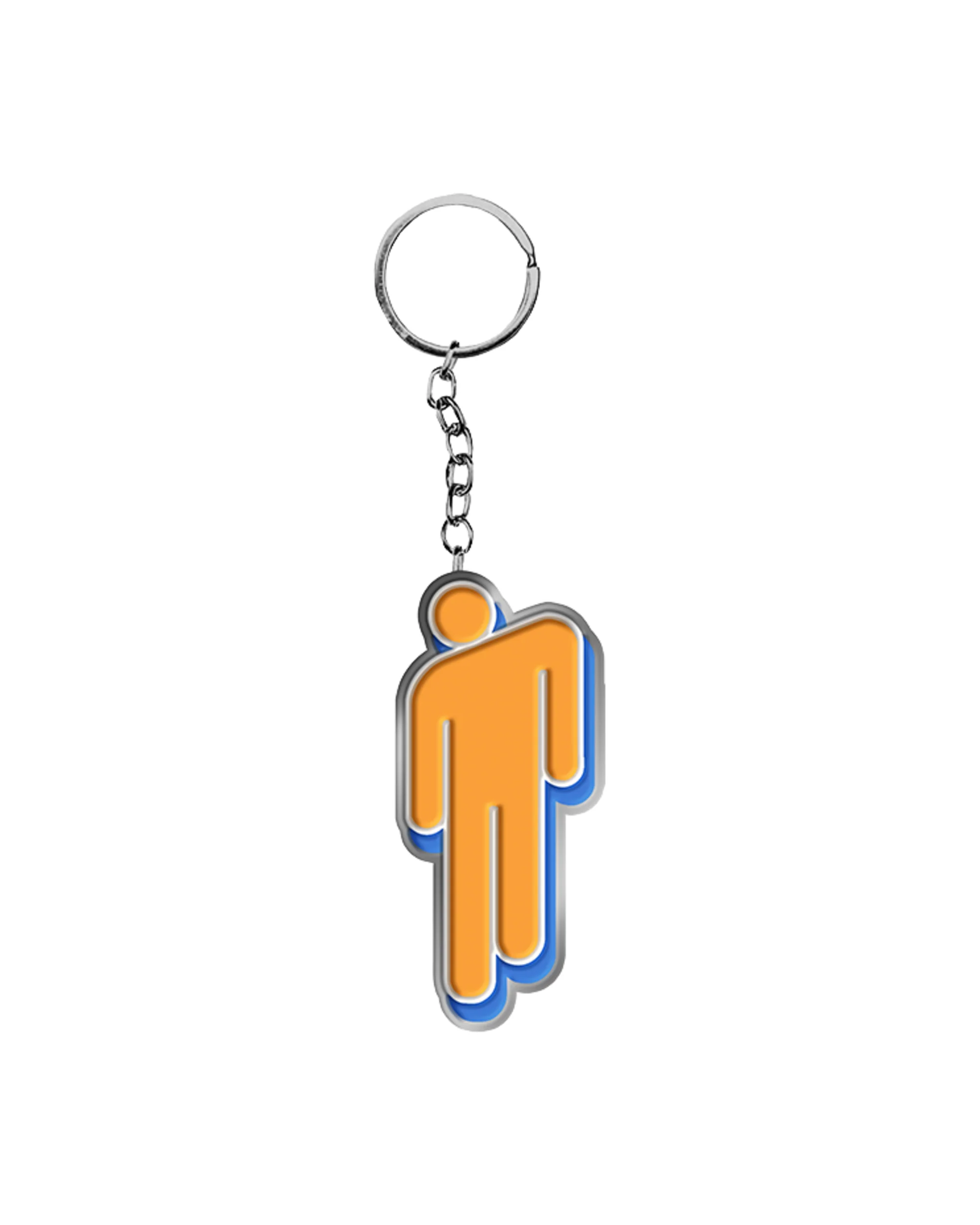 Orange Blohsh Metal Keychain
