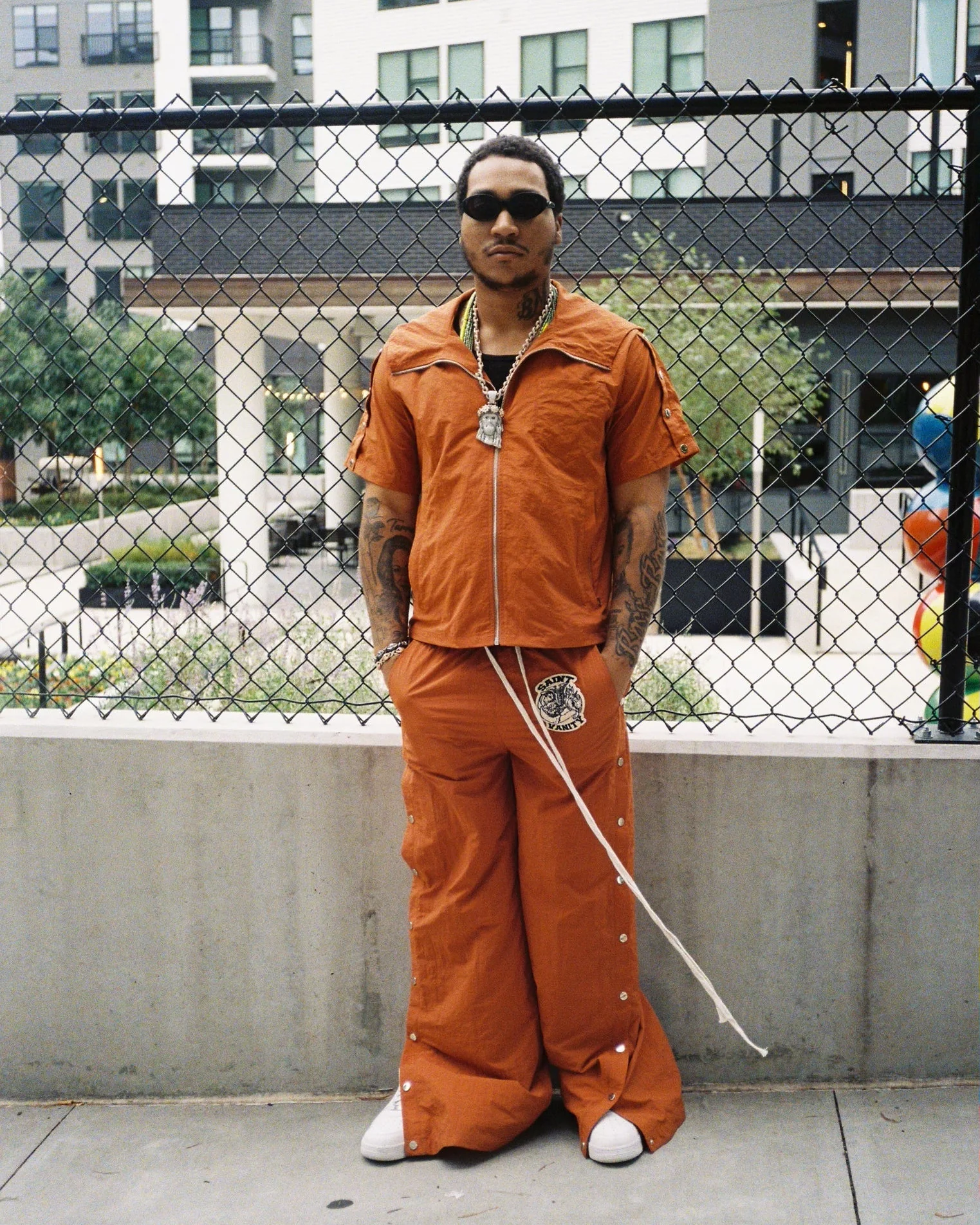 ORANGE NYLON TOP - Image 4