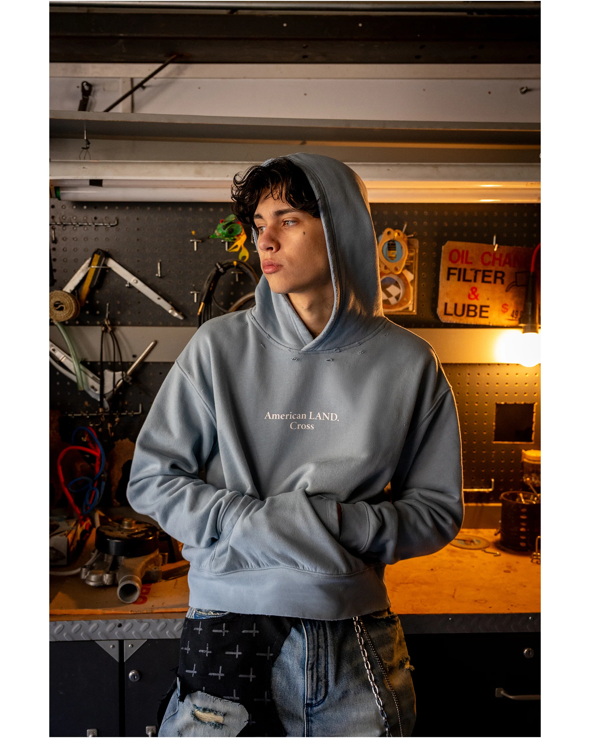 ORIEN LAYERED HOODIE | DUSTLIGHT BLUE - Image 6