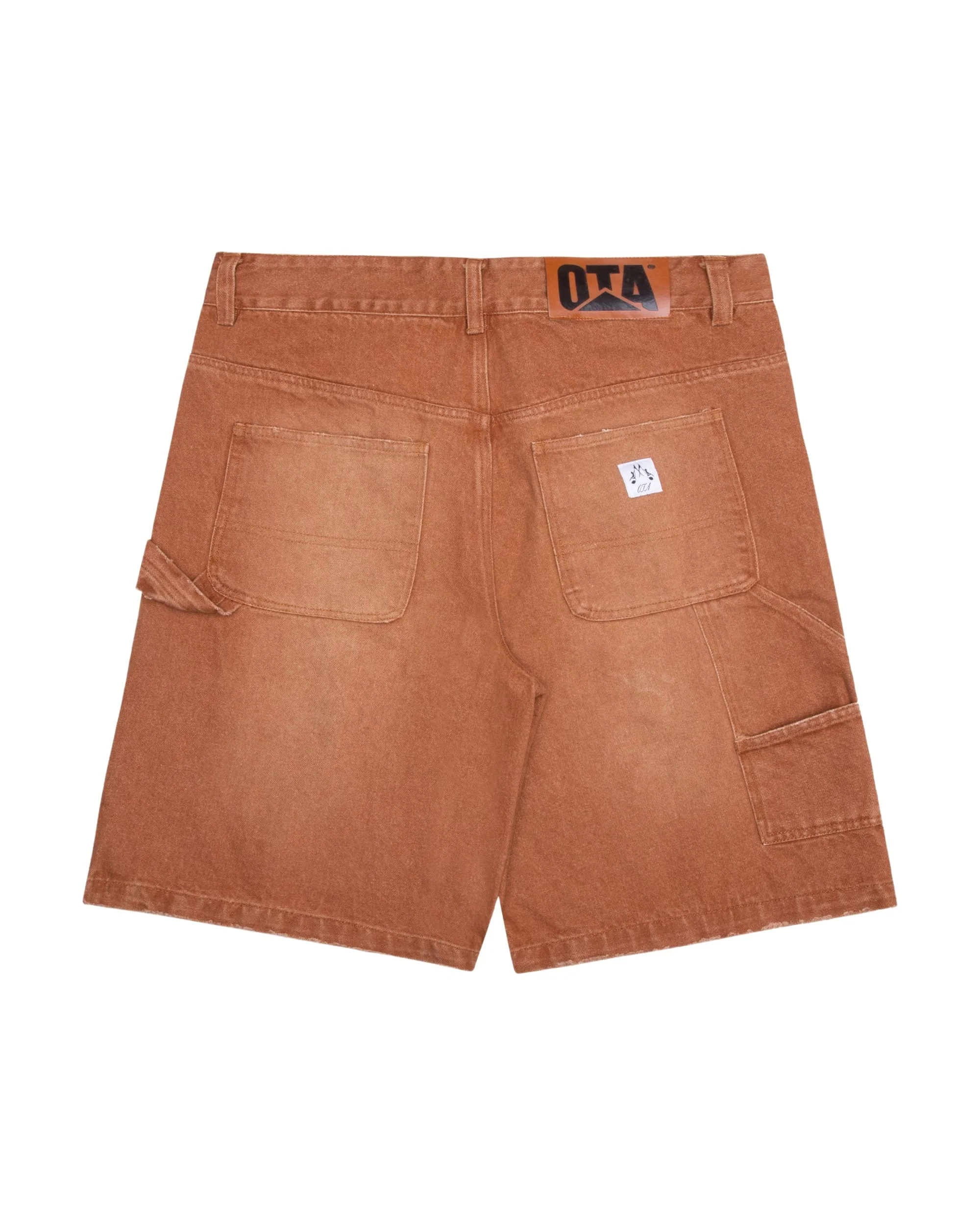 OTA Burnt Sienna Damaged Double Knee Denim Work Shorts