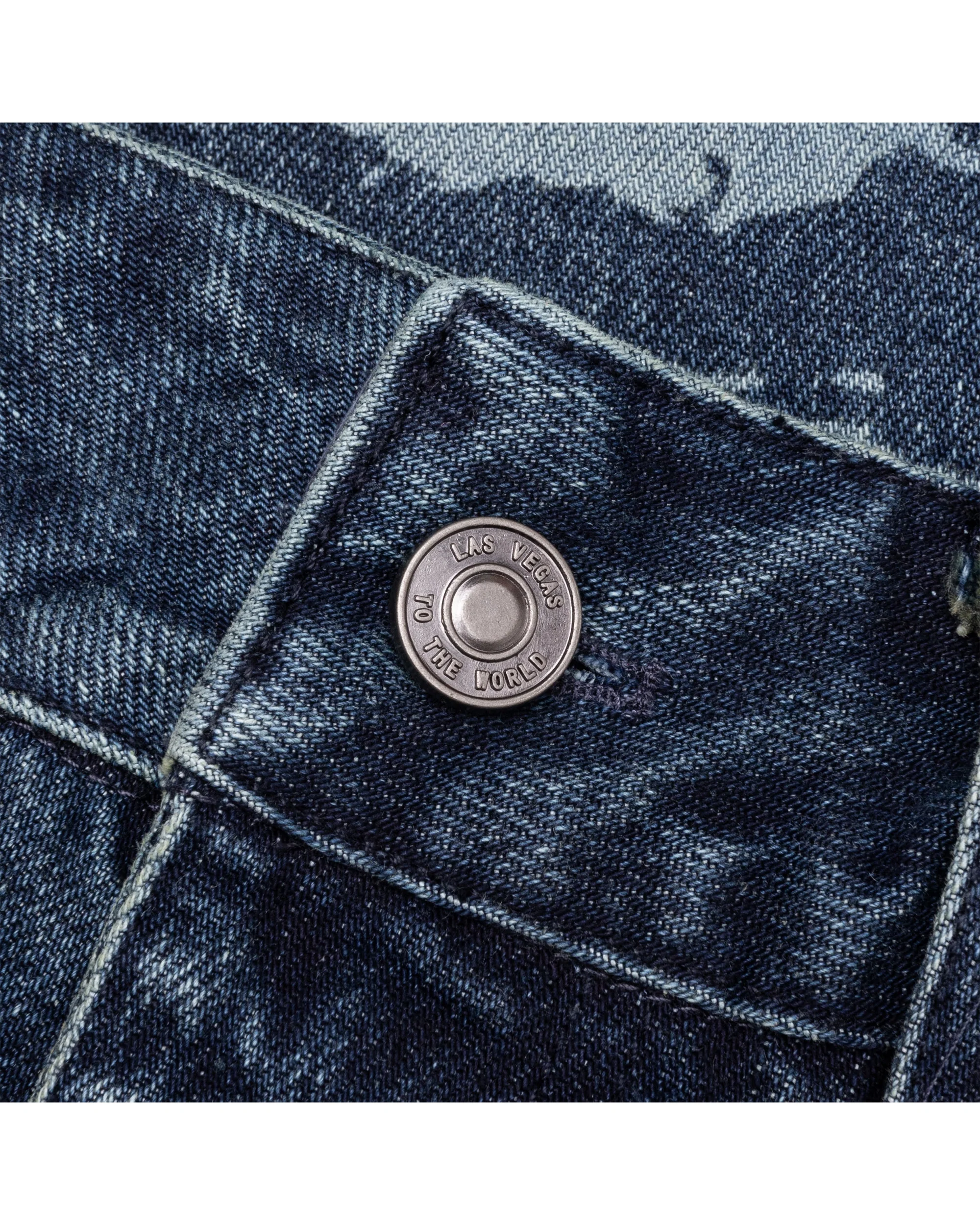 OTA Raw Washed Las Vegas To The World Atlas Denim Baggy Jeans - Image 4