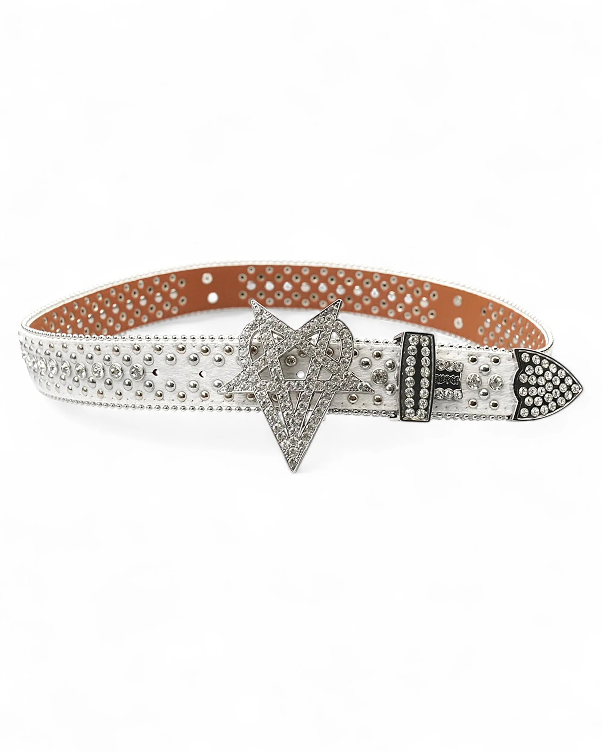 "OVD STUDDED BELT" - ANGEL WHITE