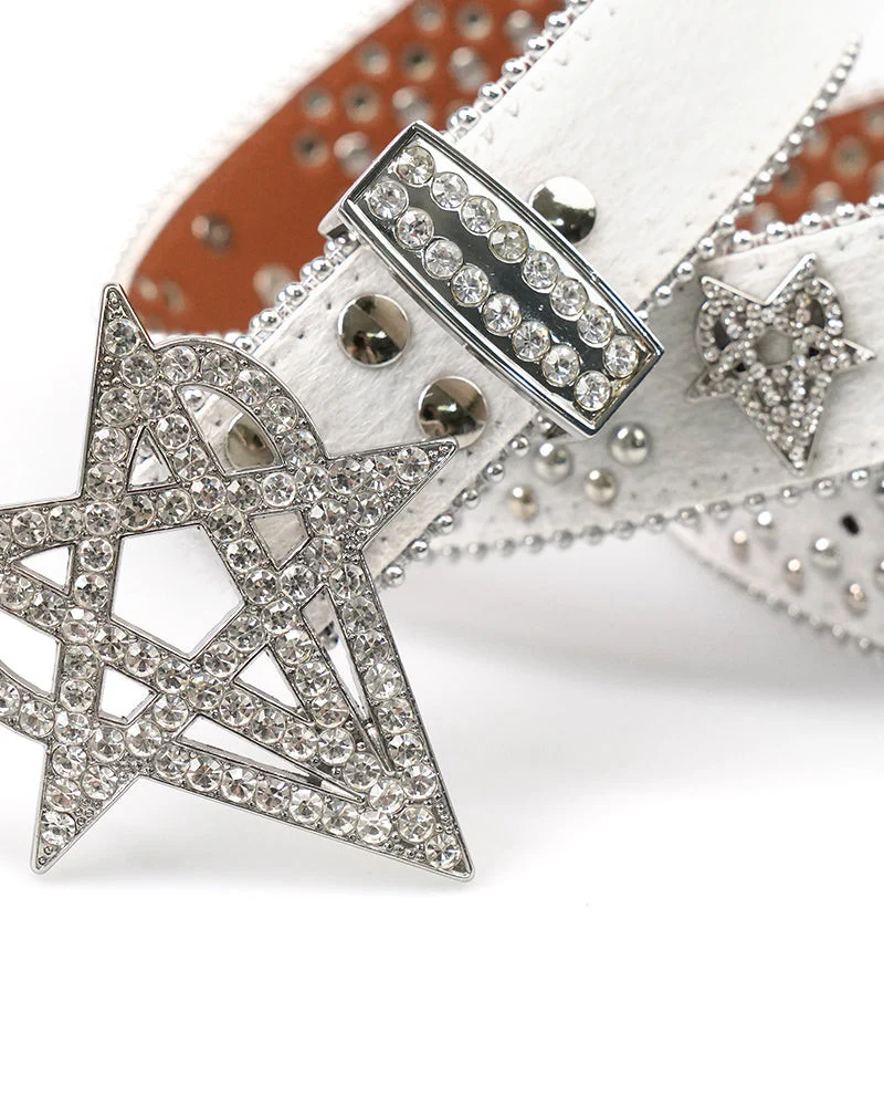 "OVD STUDDED BELT" - ANGEL WHITE - Image 3