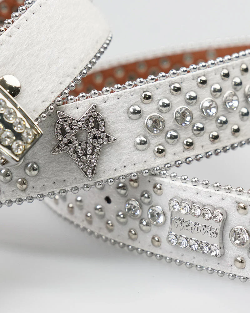 "OVD STUDDED BELT" - ANGEL WHITE - Image 5