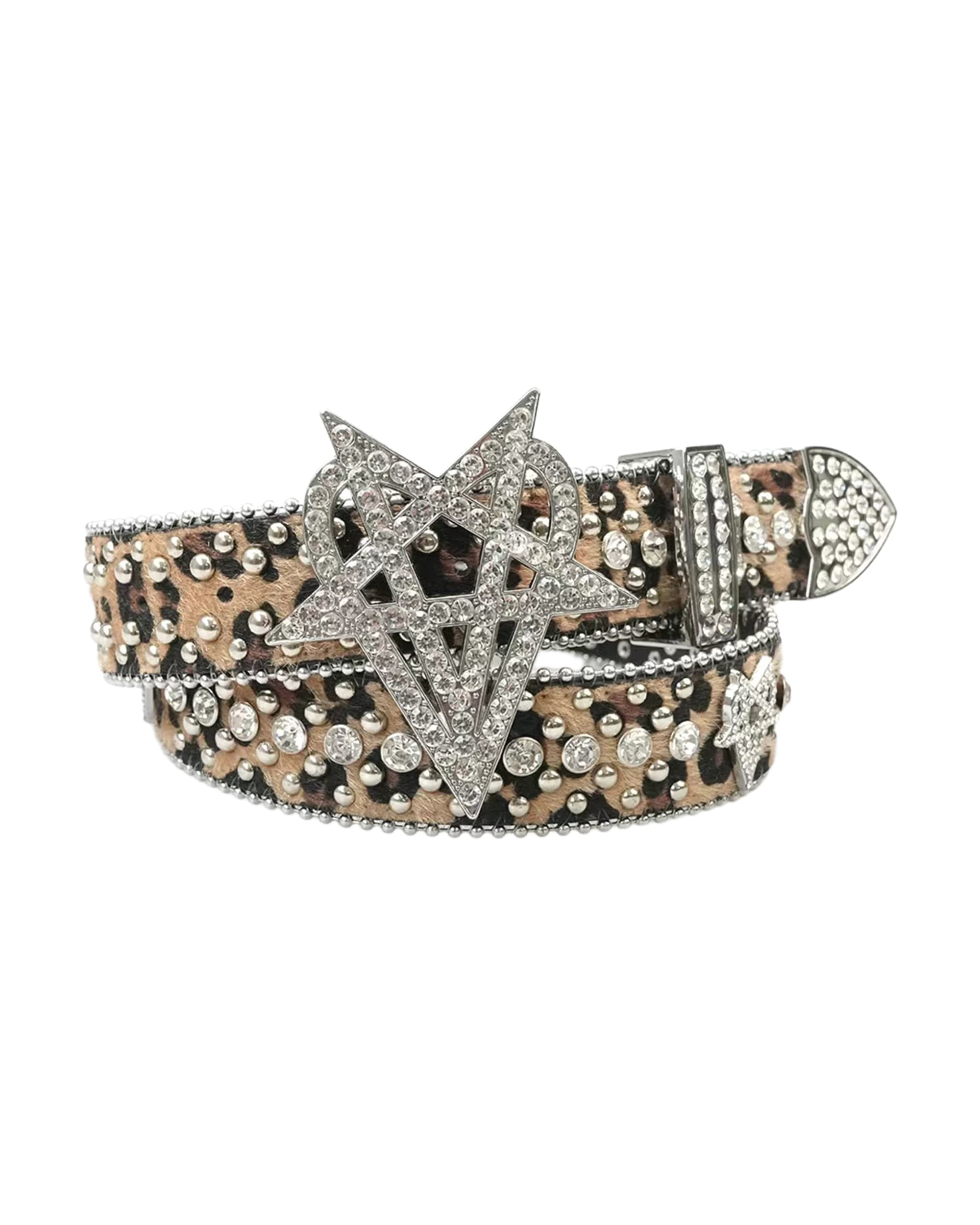 "OVD STUDDED BELT" - LGHTLEOPARD