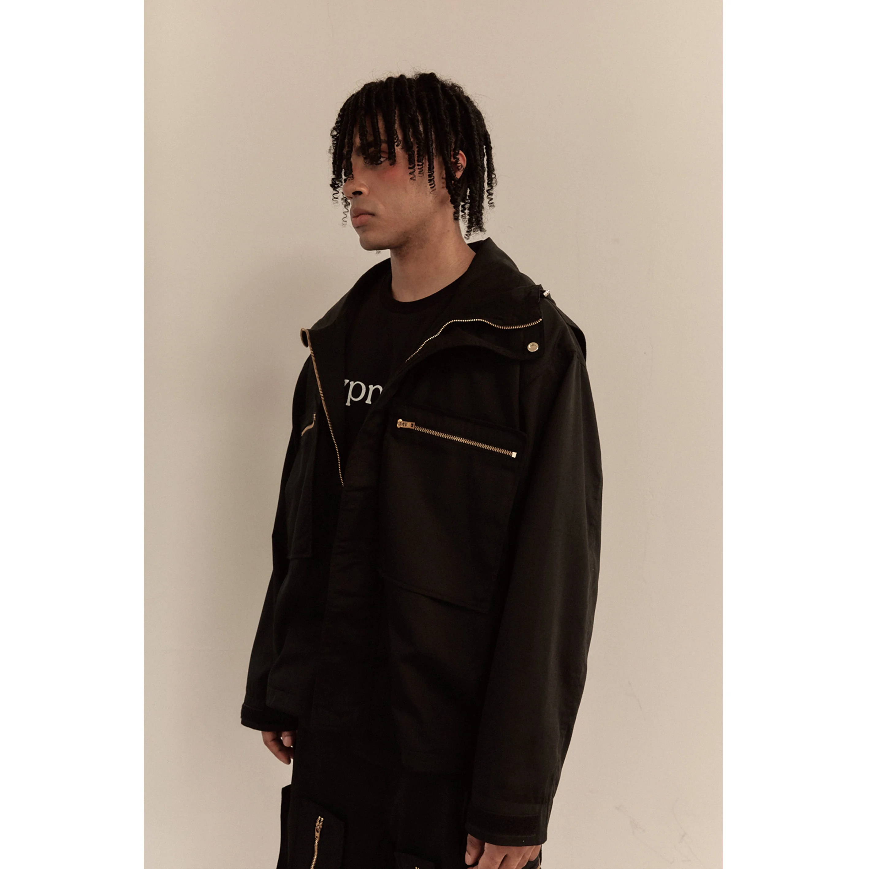 OVERSIZED HOOD JACKET / BLACK - Image 35