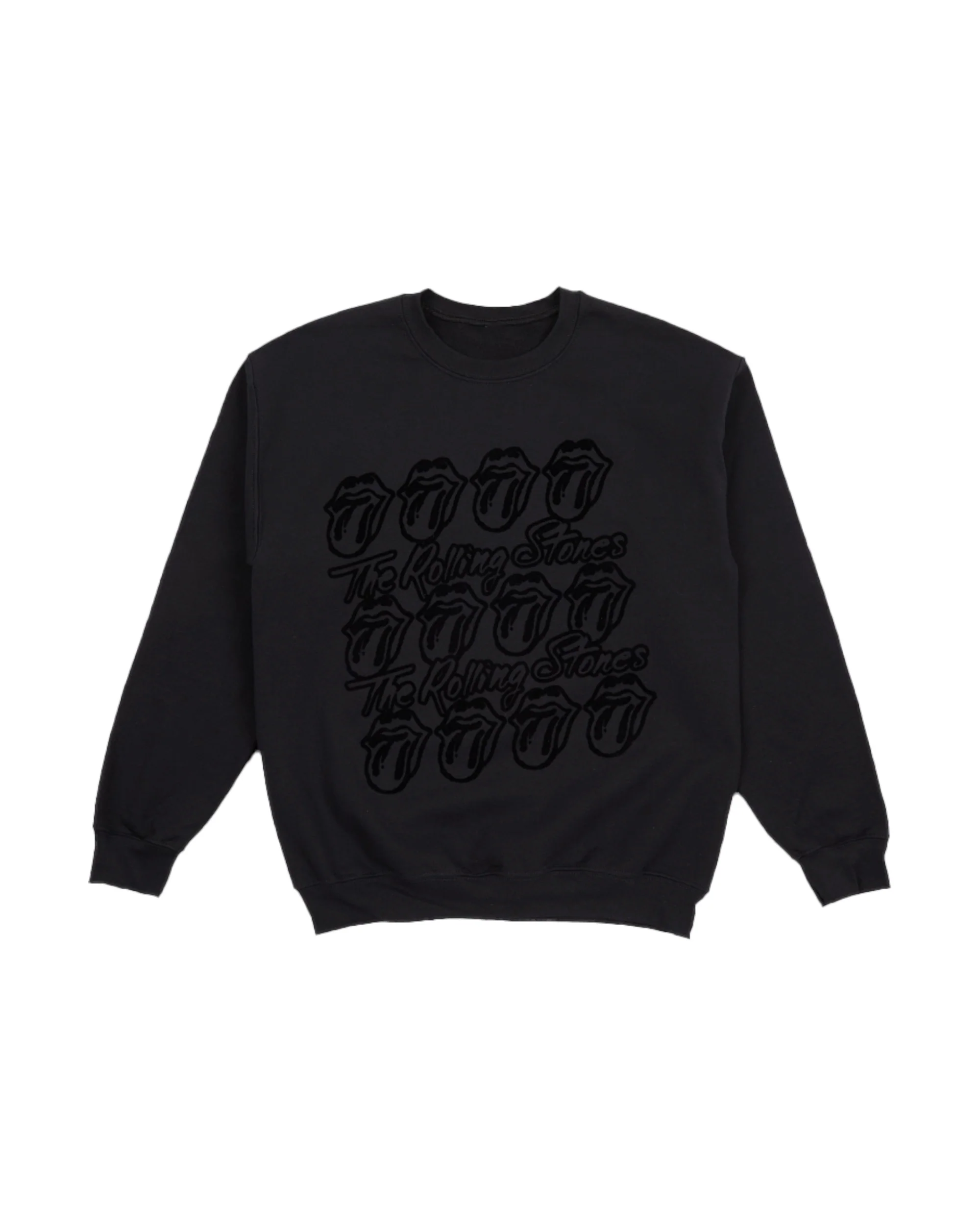 Paint It Black Tonal Repeating Tongues Crewneck