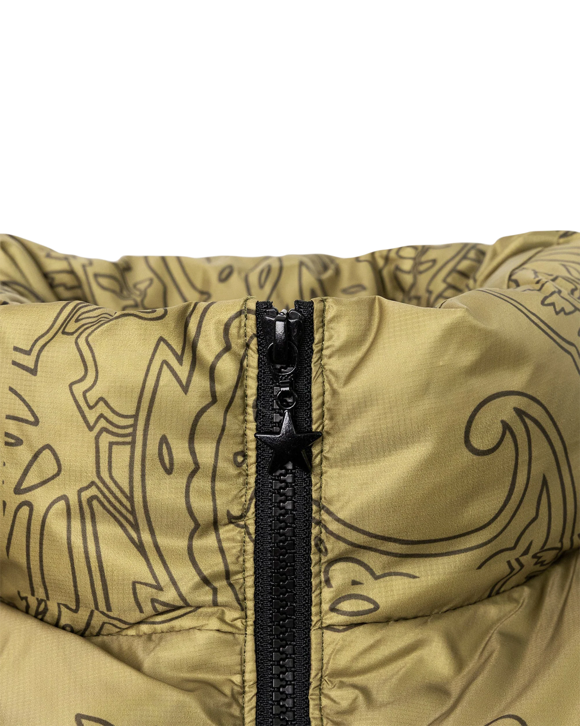 Paisley Butterfly Down Jacket - Olive - Image 5