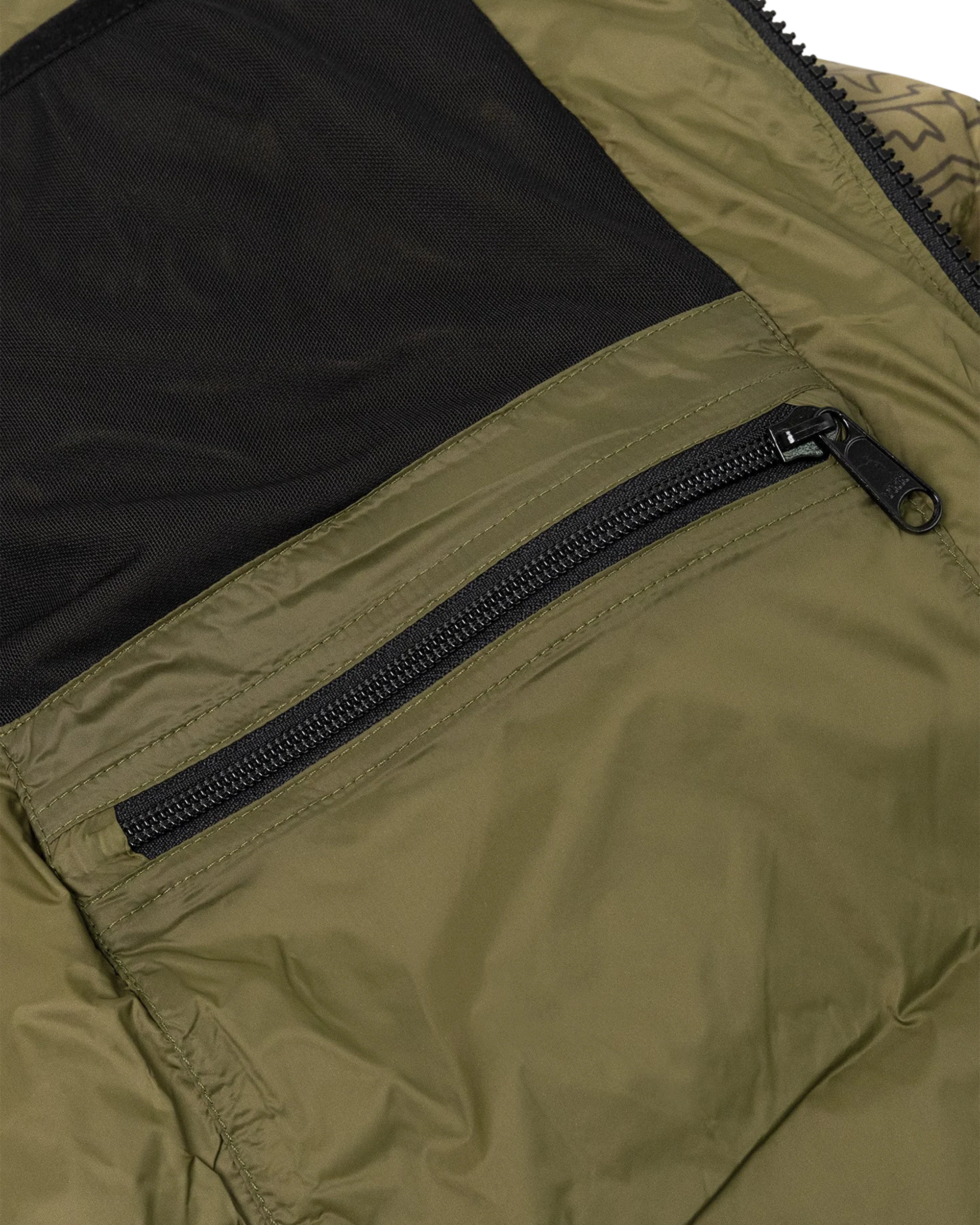 Paisley Butterfly Down Jacket - Olive - Image 7