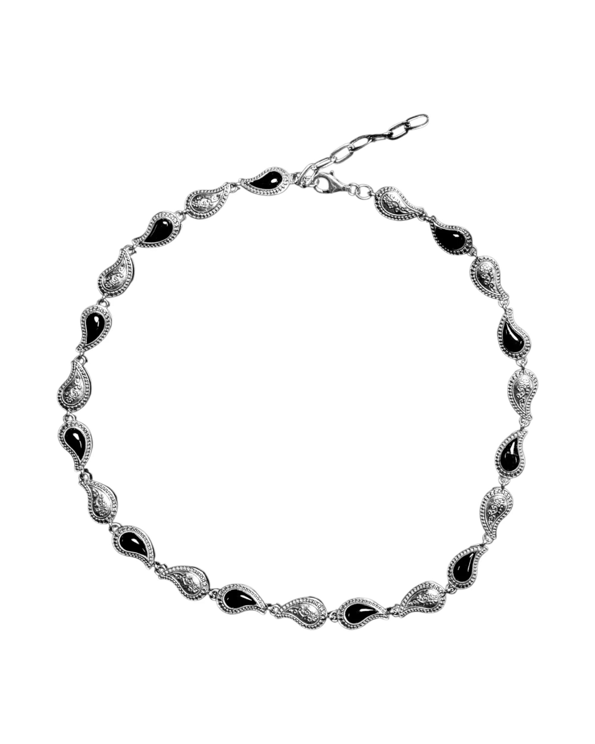 PAISLEY ONYX INLAY NECKLACE