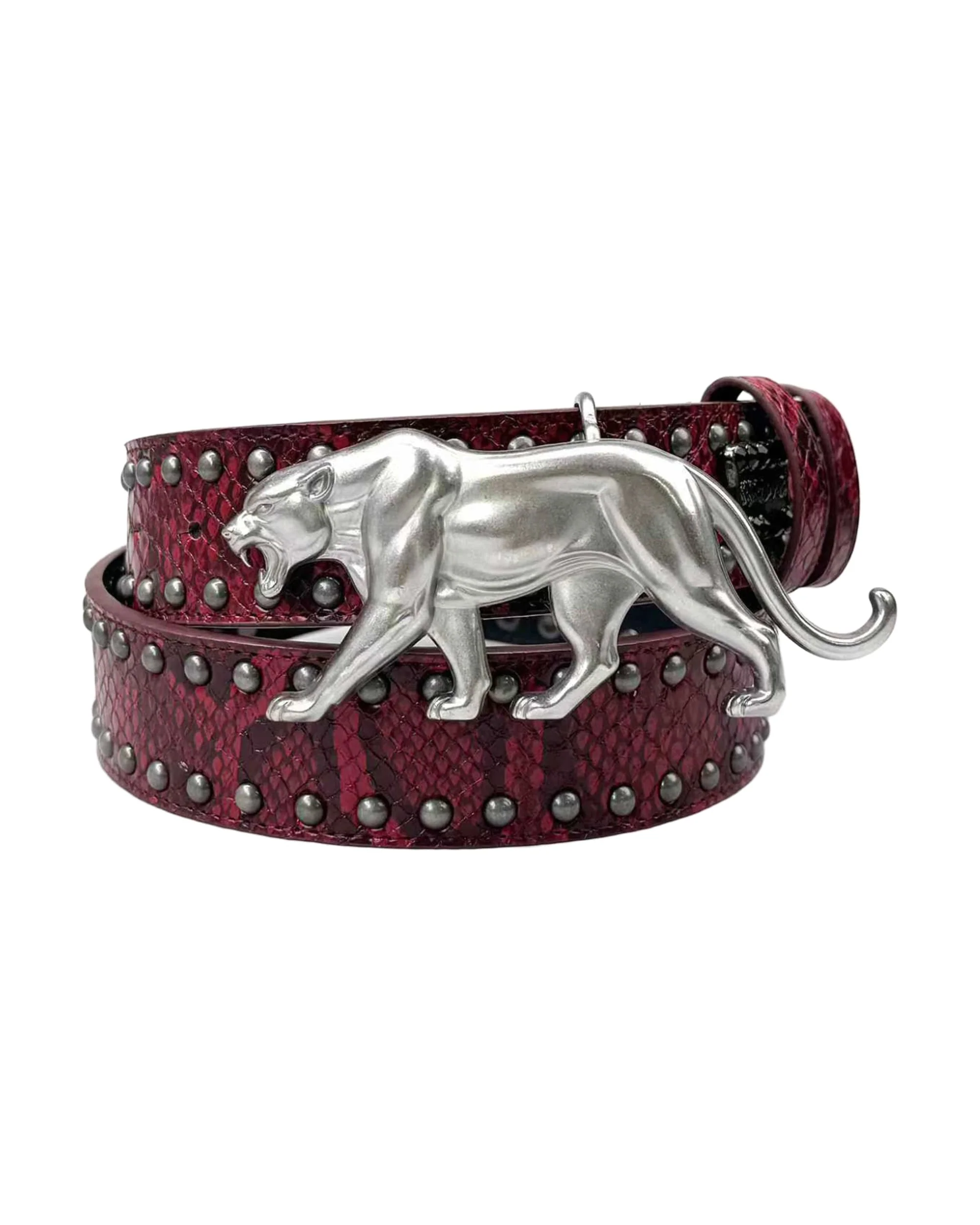 "PANTHER" BELT - BLOOD RED SNAKESKIN