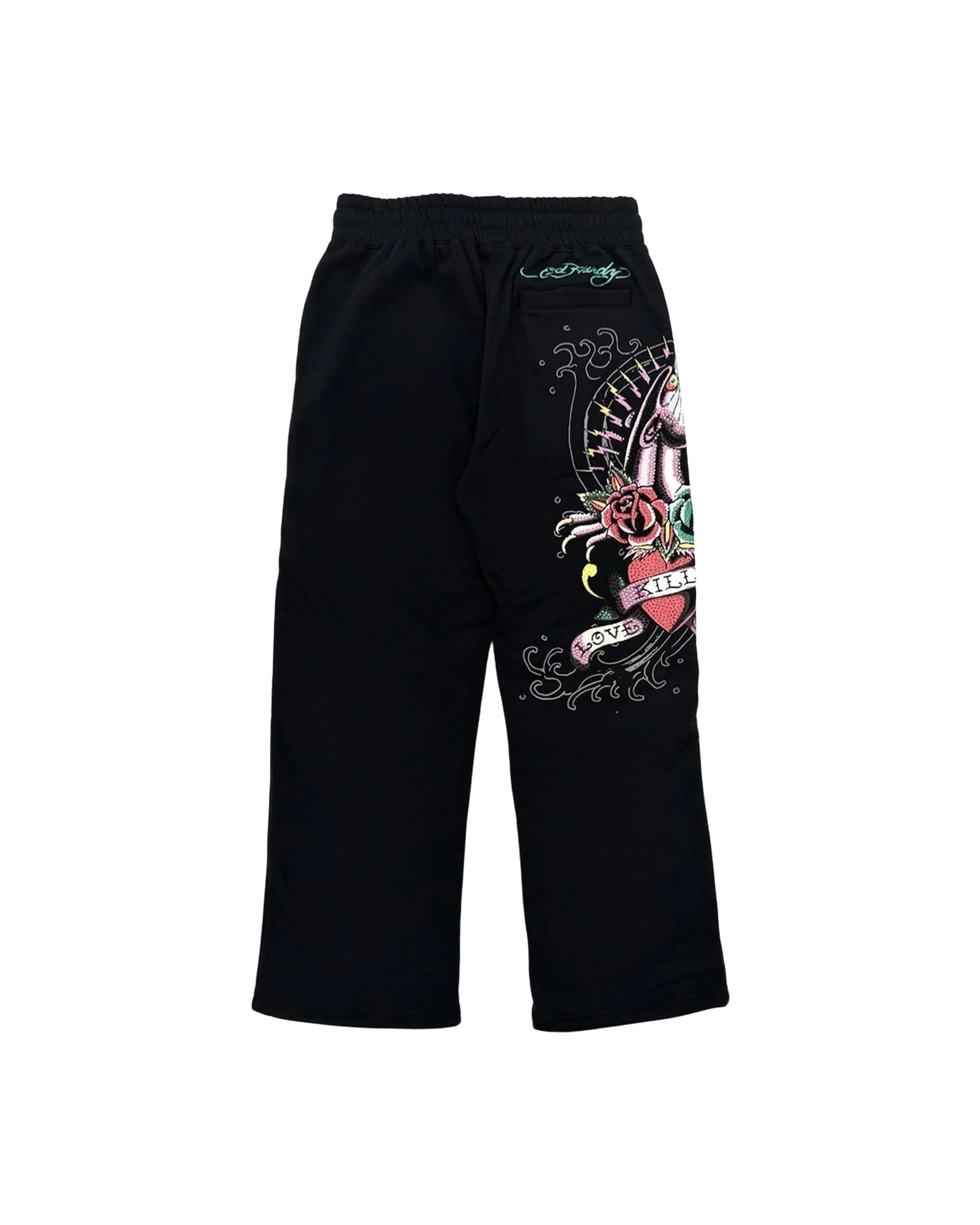 Panther Rose Rhinestone Baggy Sweatpants - Image 2