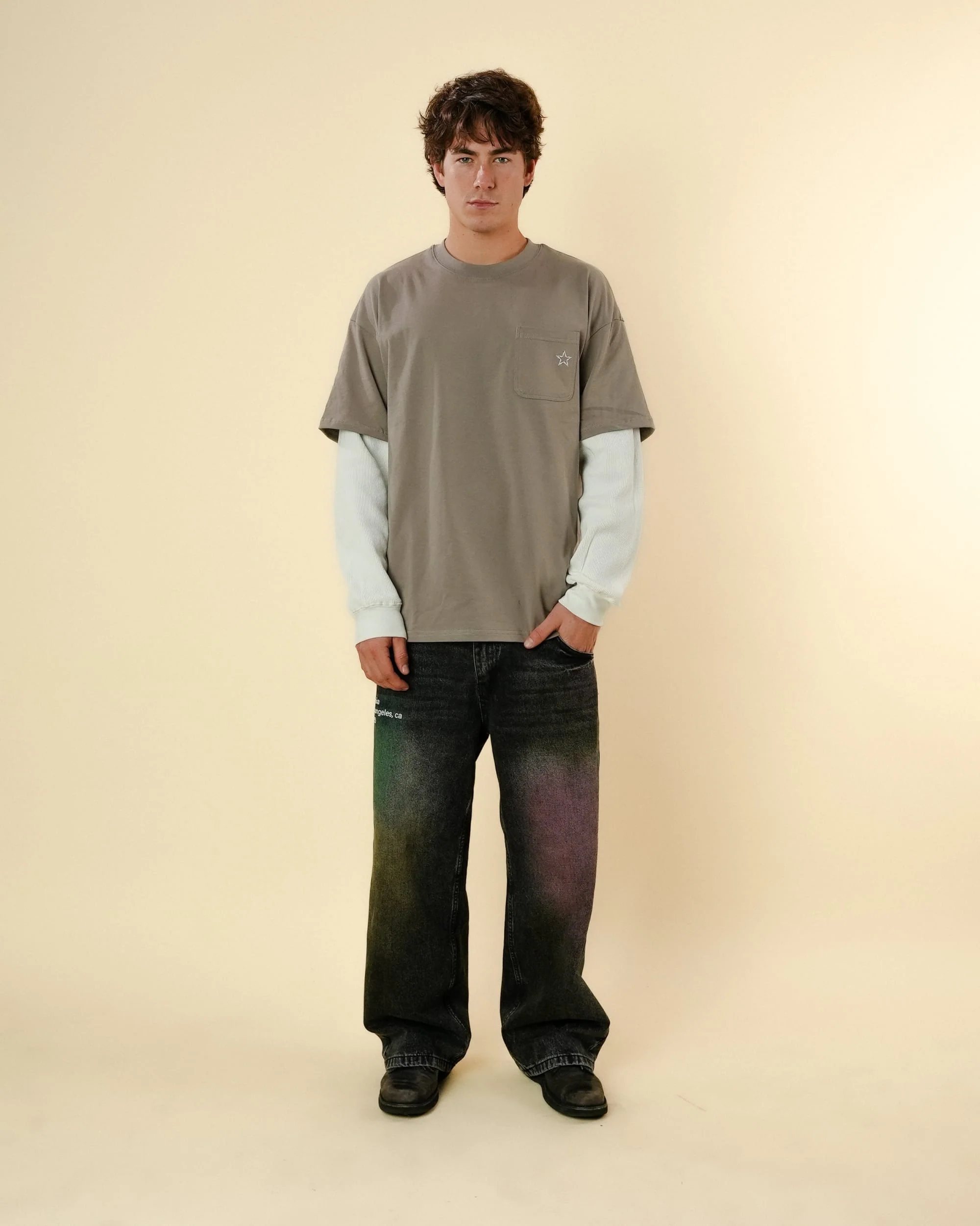 PASTEL DENIM JEANS - BLACK WASH - Image 4