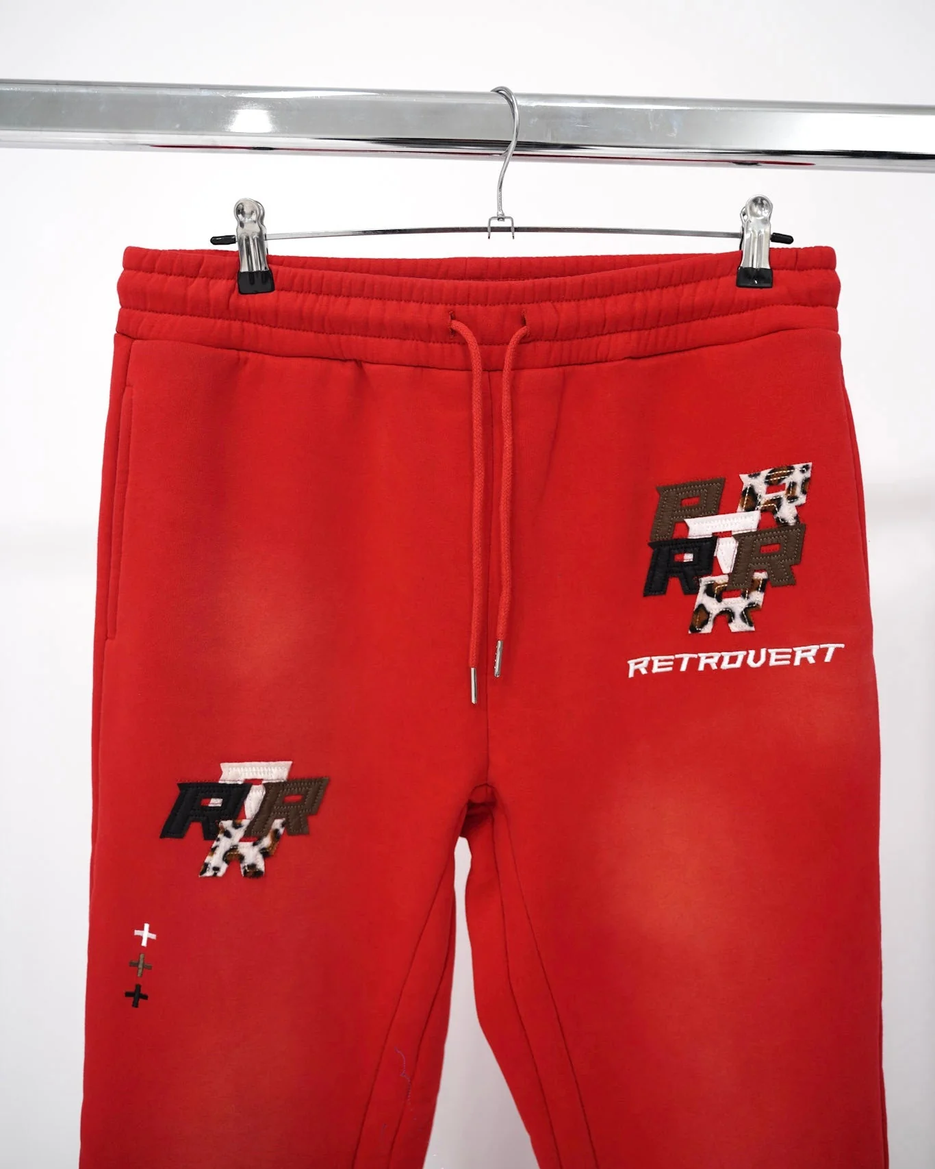 Patch Flare Sweatpants - Red - Image 3