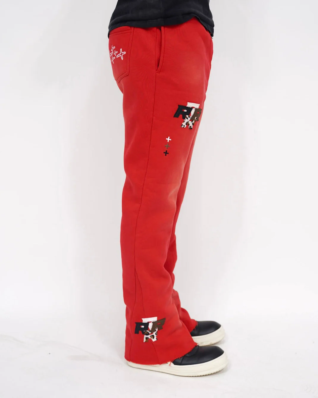 Patch Flare Sweatpants - Red - Image 5