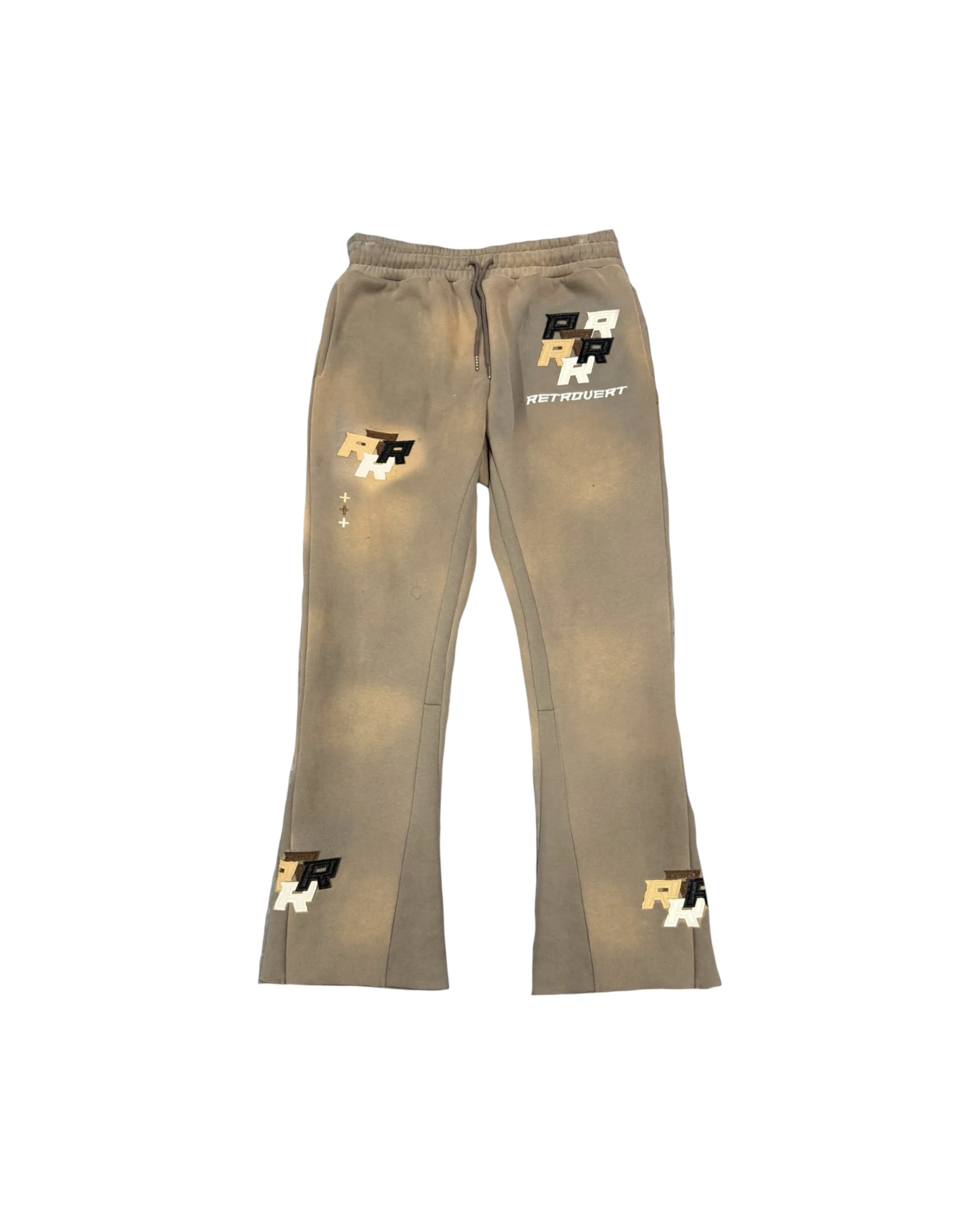 Patch Flare Sweatpants - Stone