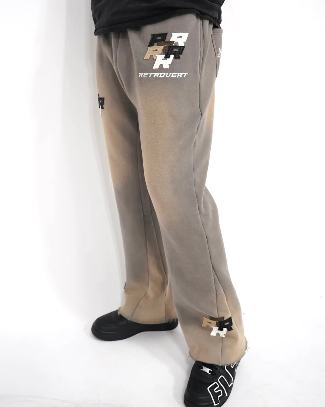 Patch Flare Sweatpants - Stone - Image 5