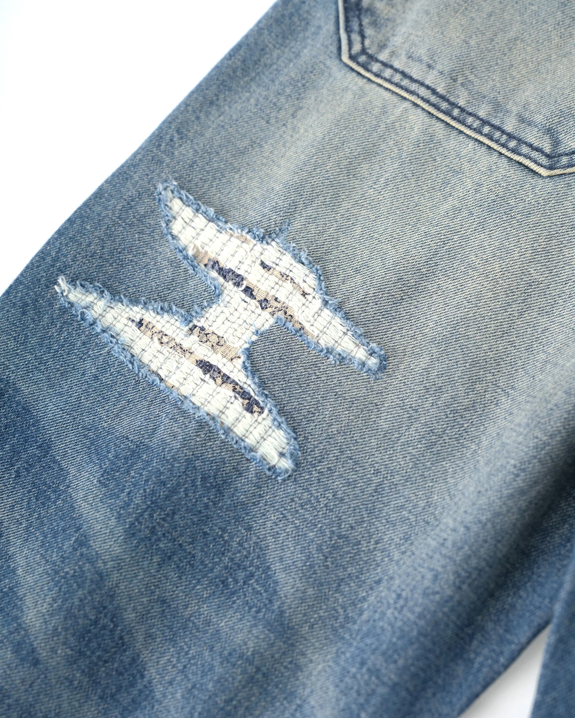 Patchwork Fade Denim Pants - Image 11