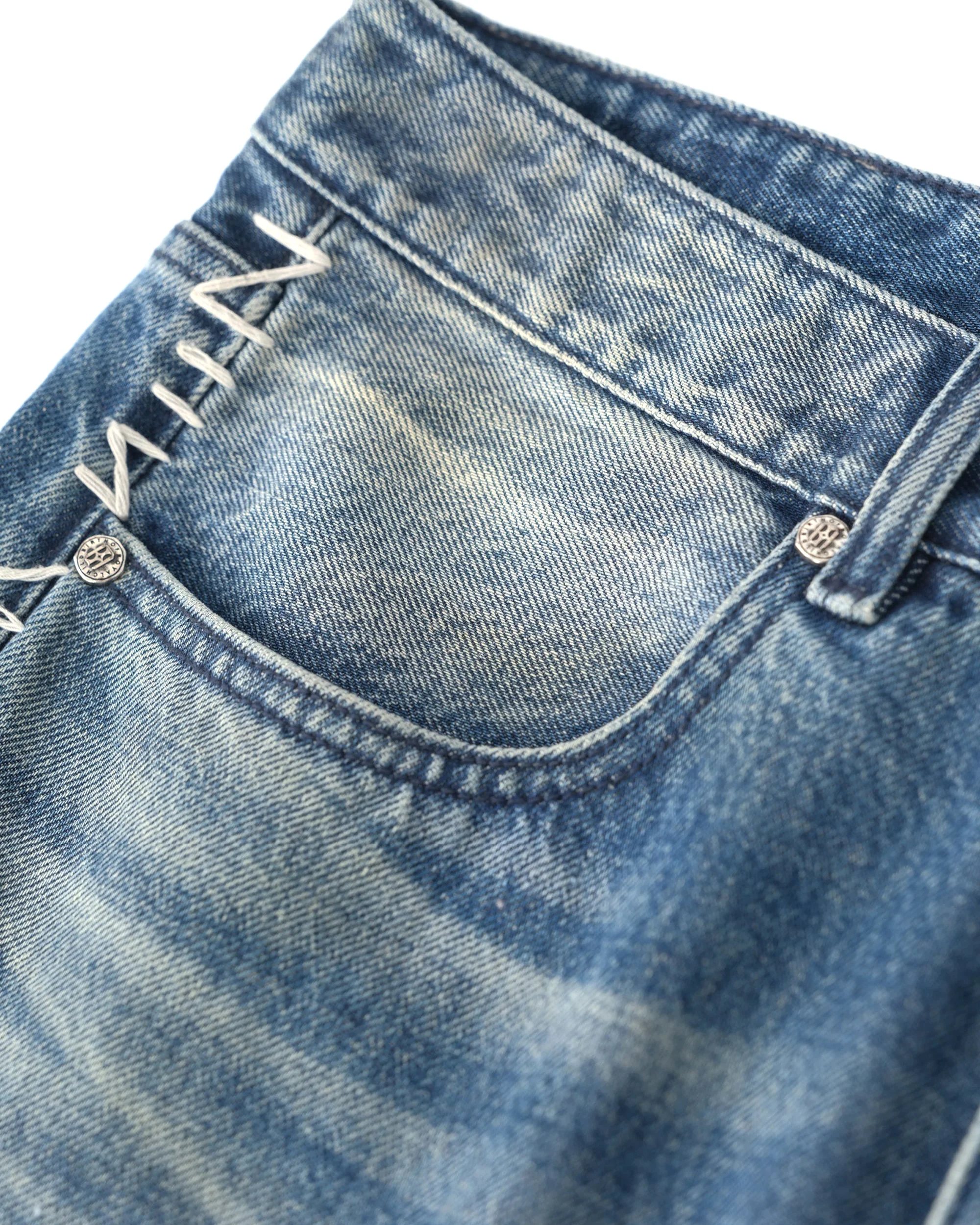 Patchwork Fade Denim Pants - Image 4
