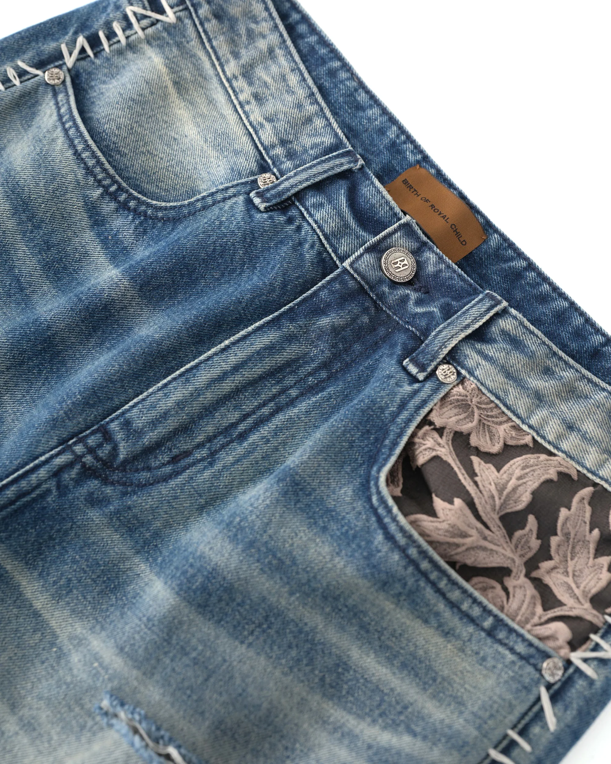 Patchwork Fade Denim Pants - Image 5