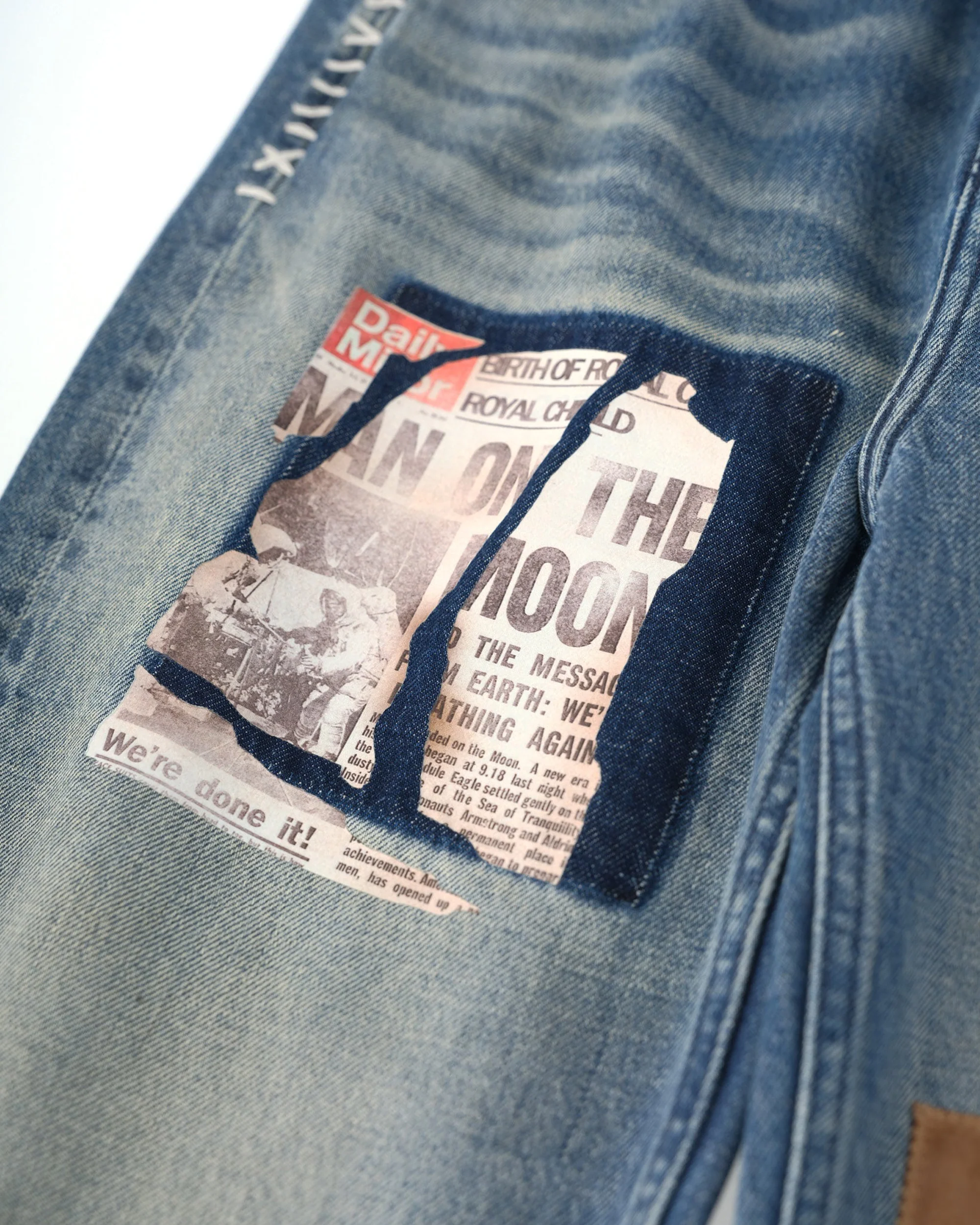 Patchwork Fade Denim Pants - Image 7