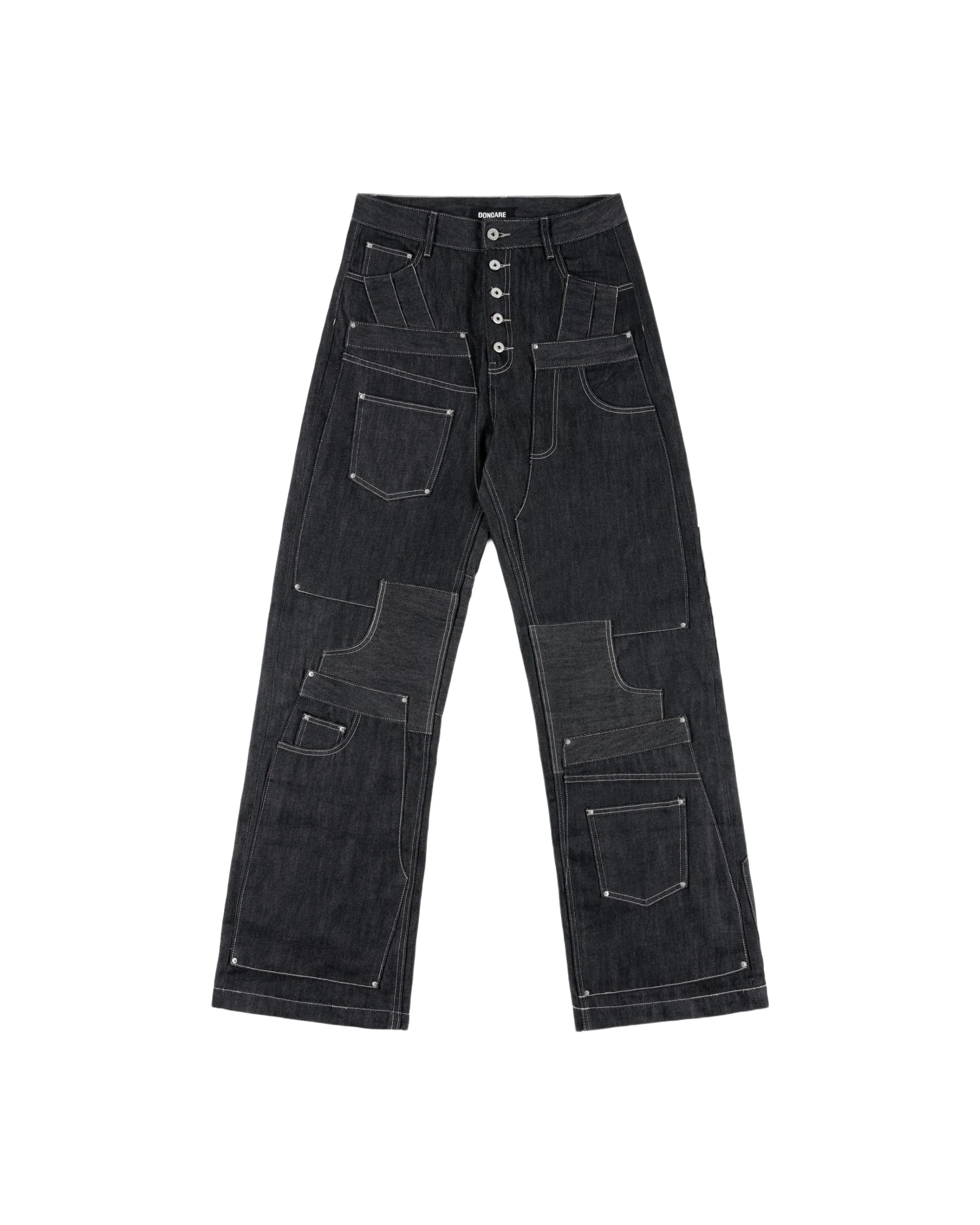 PATCHWORK RAW DENIM JEANS