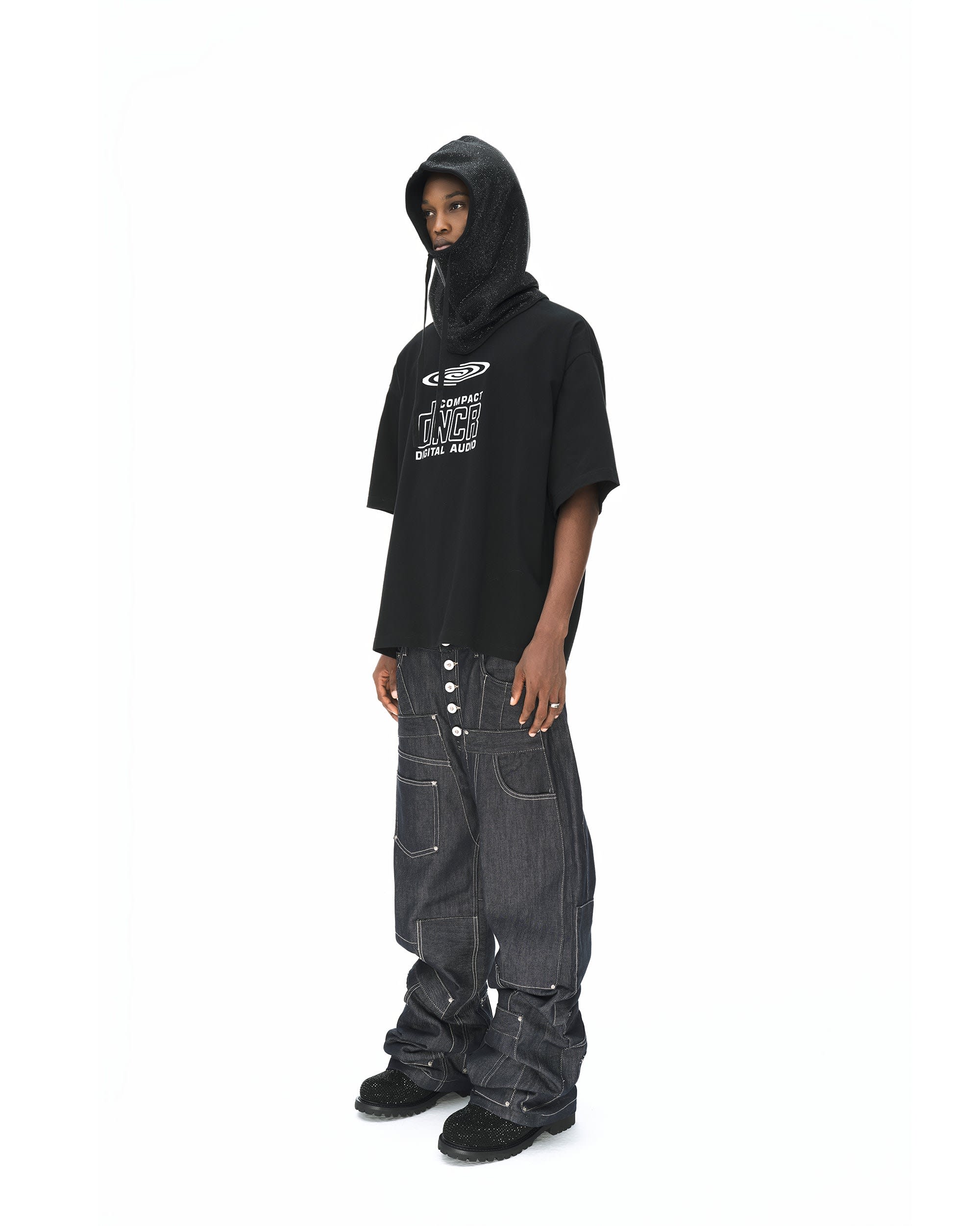 PATCHWORK RAW DENIM JEANS - Image 7