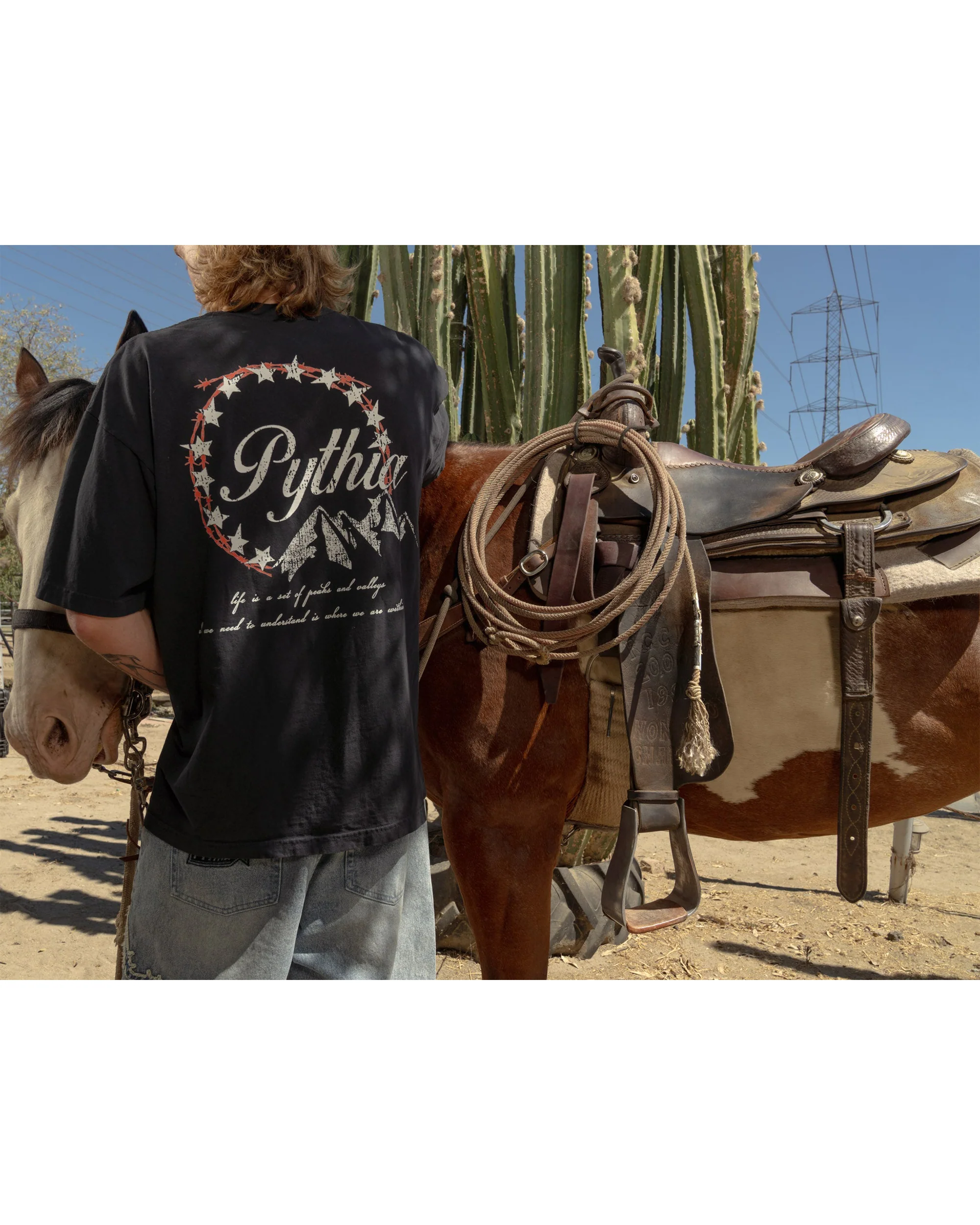 PEAKS AND VALLEYS TEE - WASHED BLACK - Image 4
