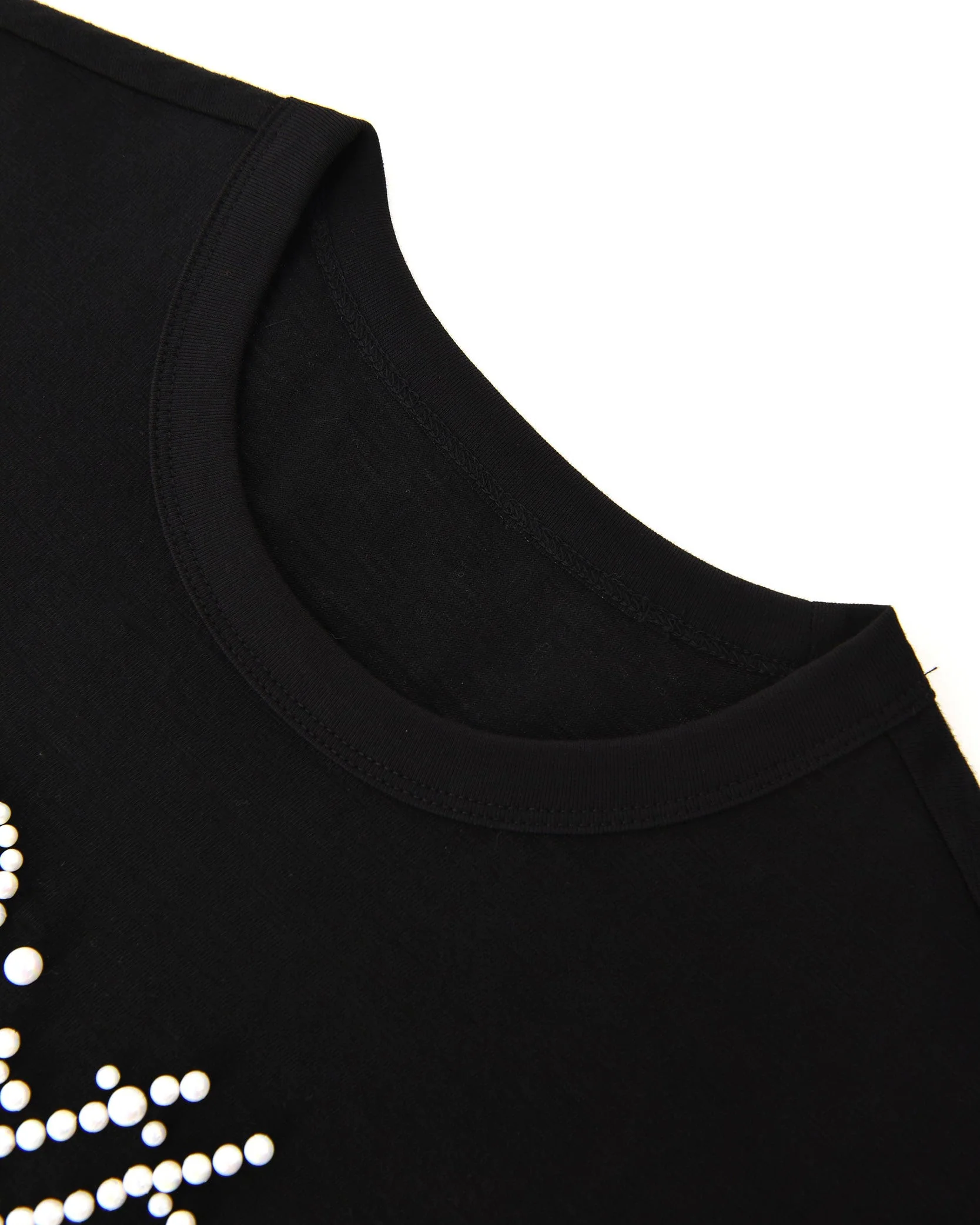 Pearl Patchwork T-Shirt IN BLK - Image 7