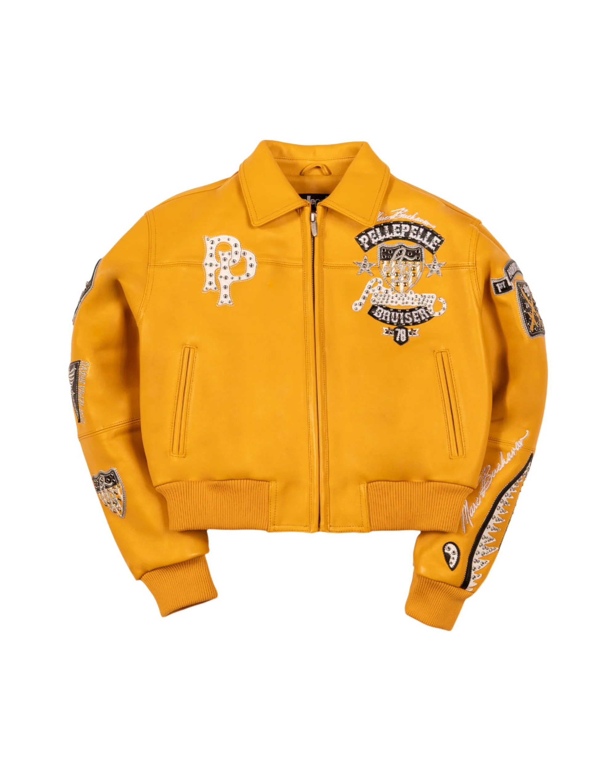 American Bruiser Plush Womens Crop Jacket - Yellow
