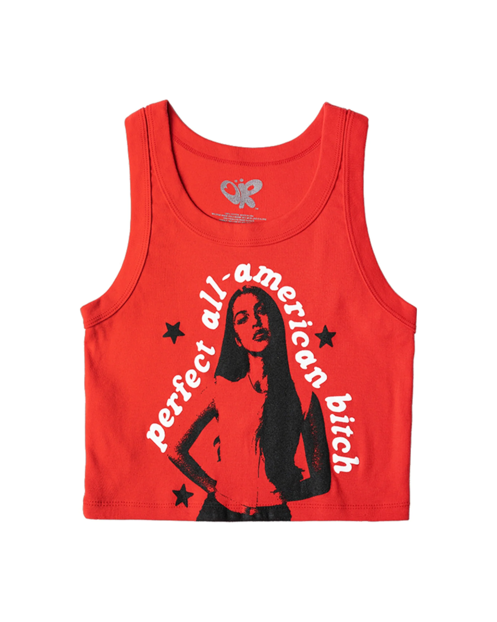 perfect all-american bitch crop tank in red