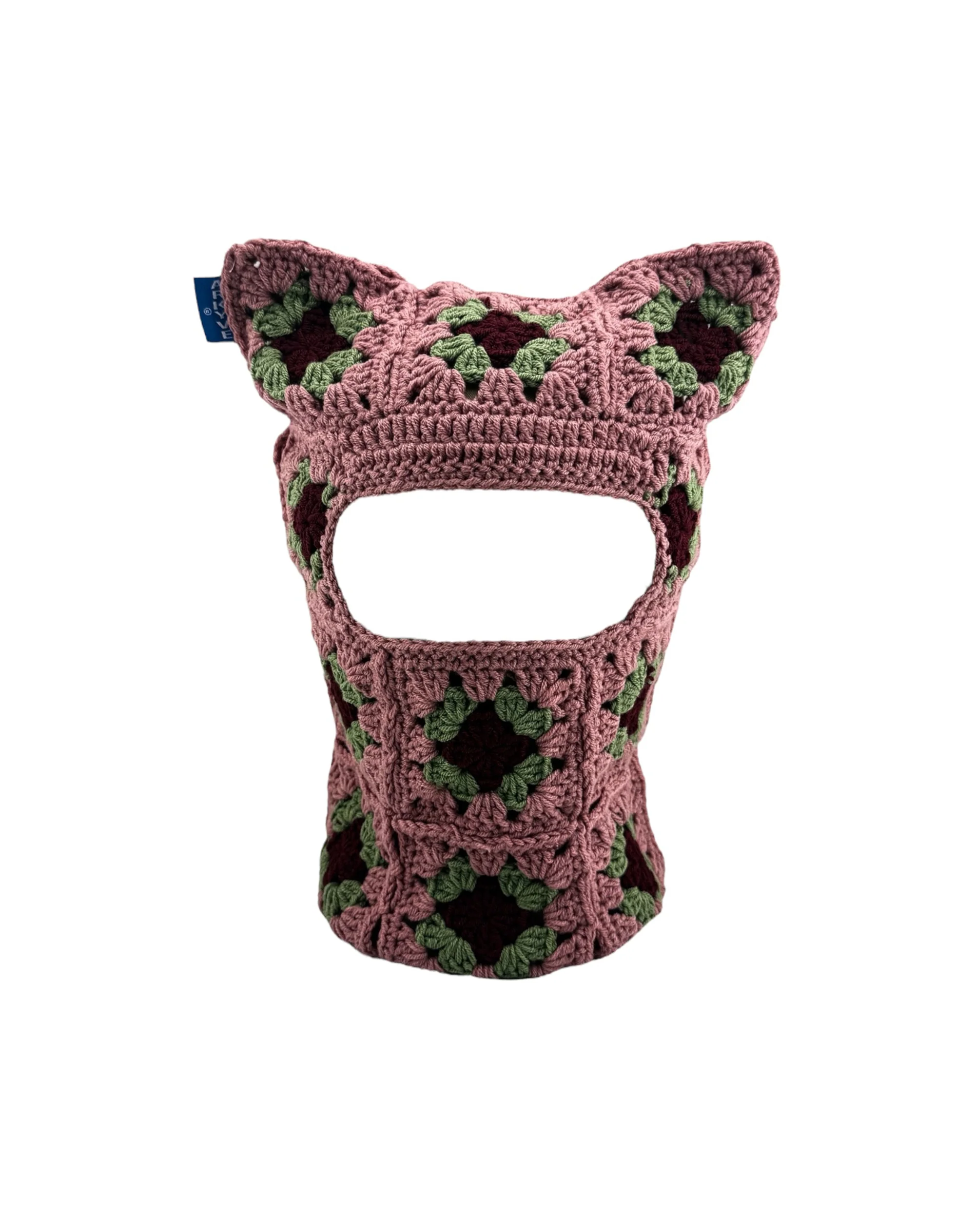 Pink Berry Crochet Ski Mask