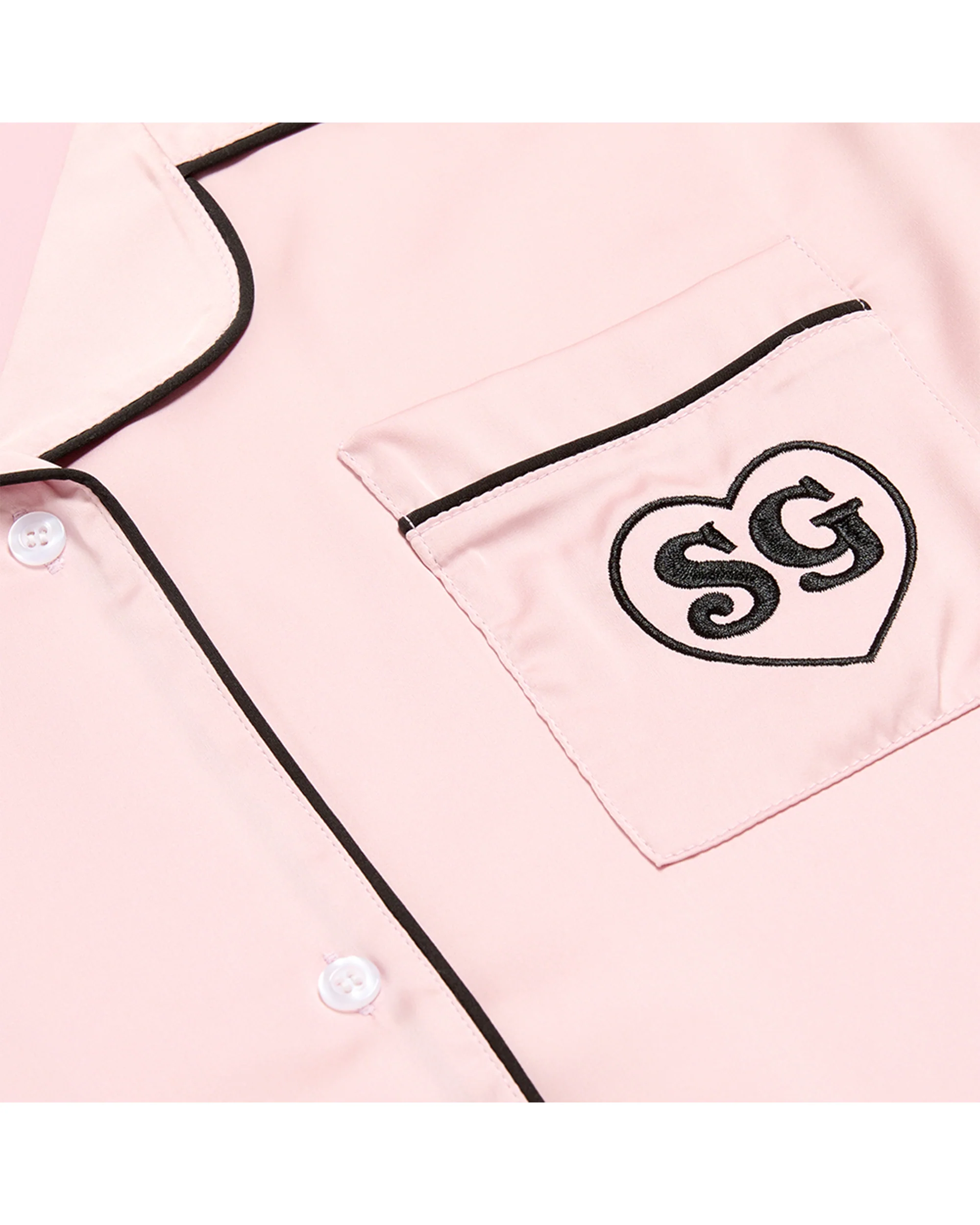 Pink Satin SG Heart Pajama Set - Image 5