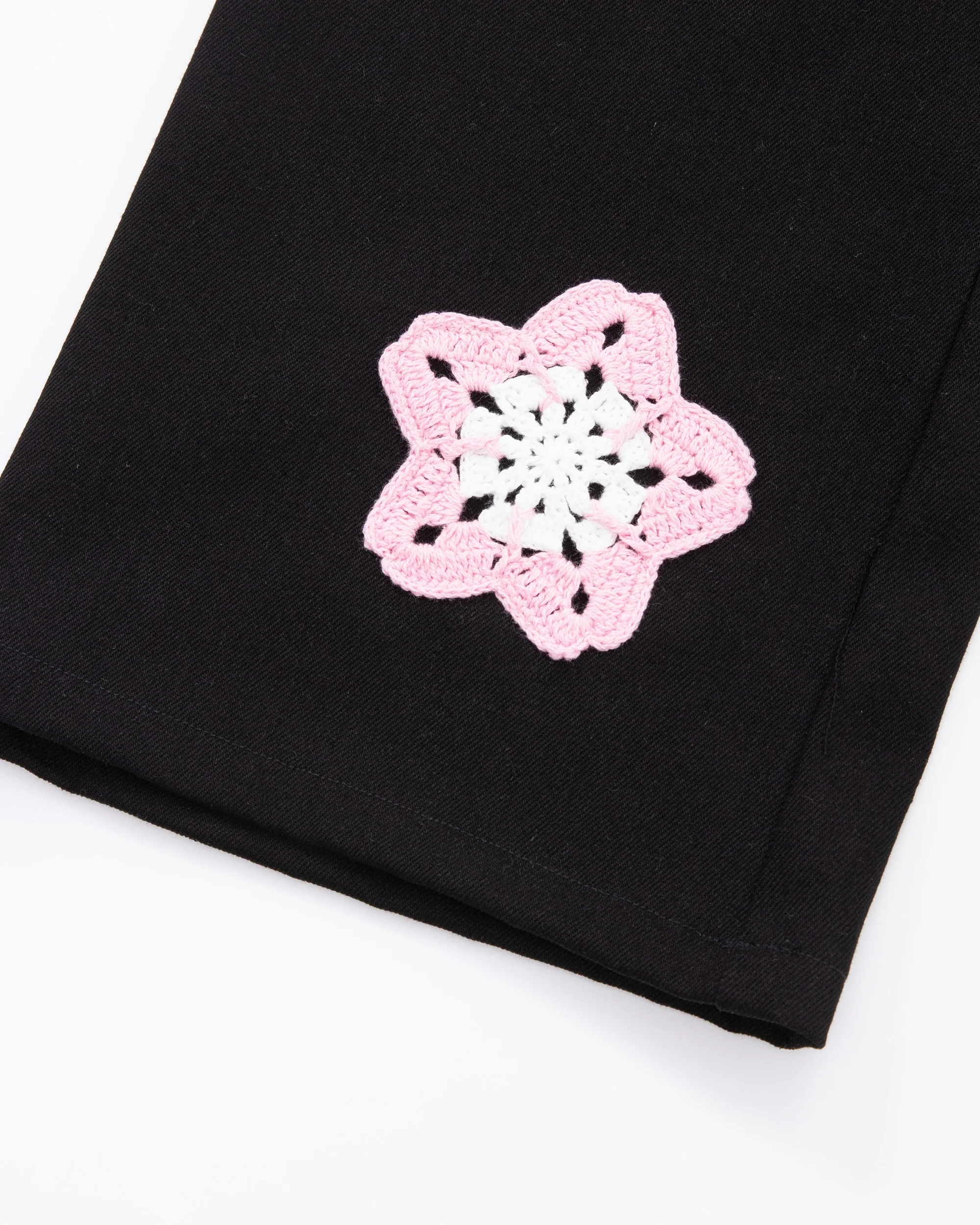 Pink Star Crochet Black Denim - Image 7
